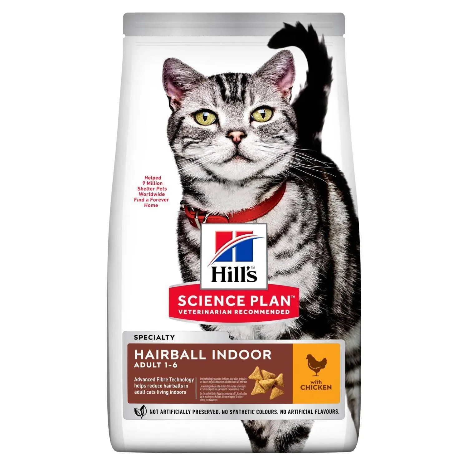 Hill's Science Plan Hairball Indoor Adult Dry Cat Food With Chicken 3kg