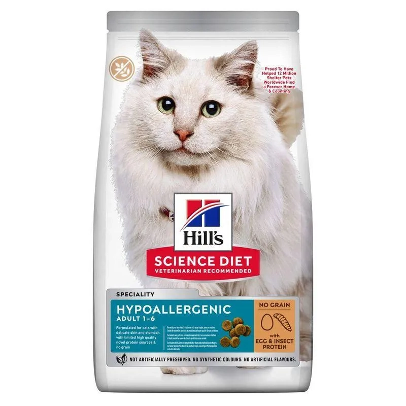 Hill's Science Plan Hypoallergenic No Grain With Egg & Insect Protein Adult Cat Food Dry 1.5kg