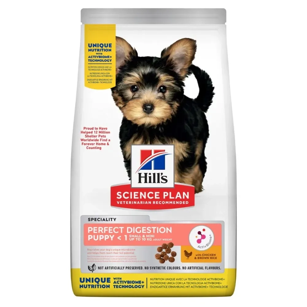 Hill's Science Plan Perfect Digestion Small & Mini Puppy Dry Dog Food With Chicken & Brown Rice 3kg