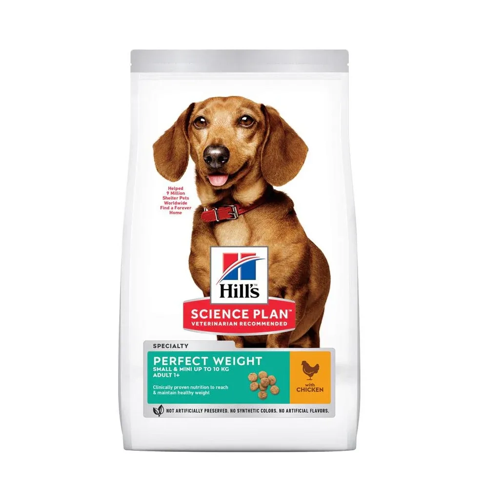 Hill's Science Plan Perfect Weight Small & Mini Adult Dry Dog Food With Chicken 1.5kg