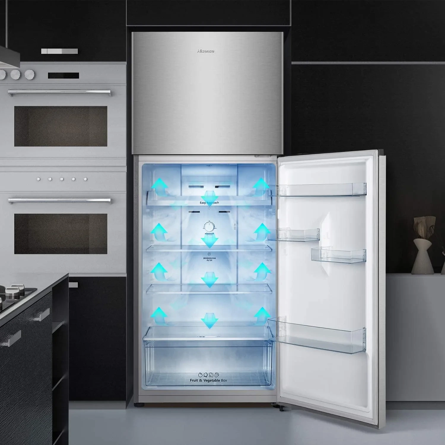 Hisense 488 Liter Refrigerator Double Door Top Mount Silver Model RT488N4ASU