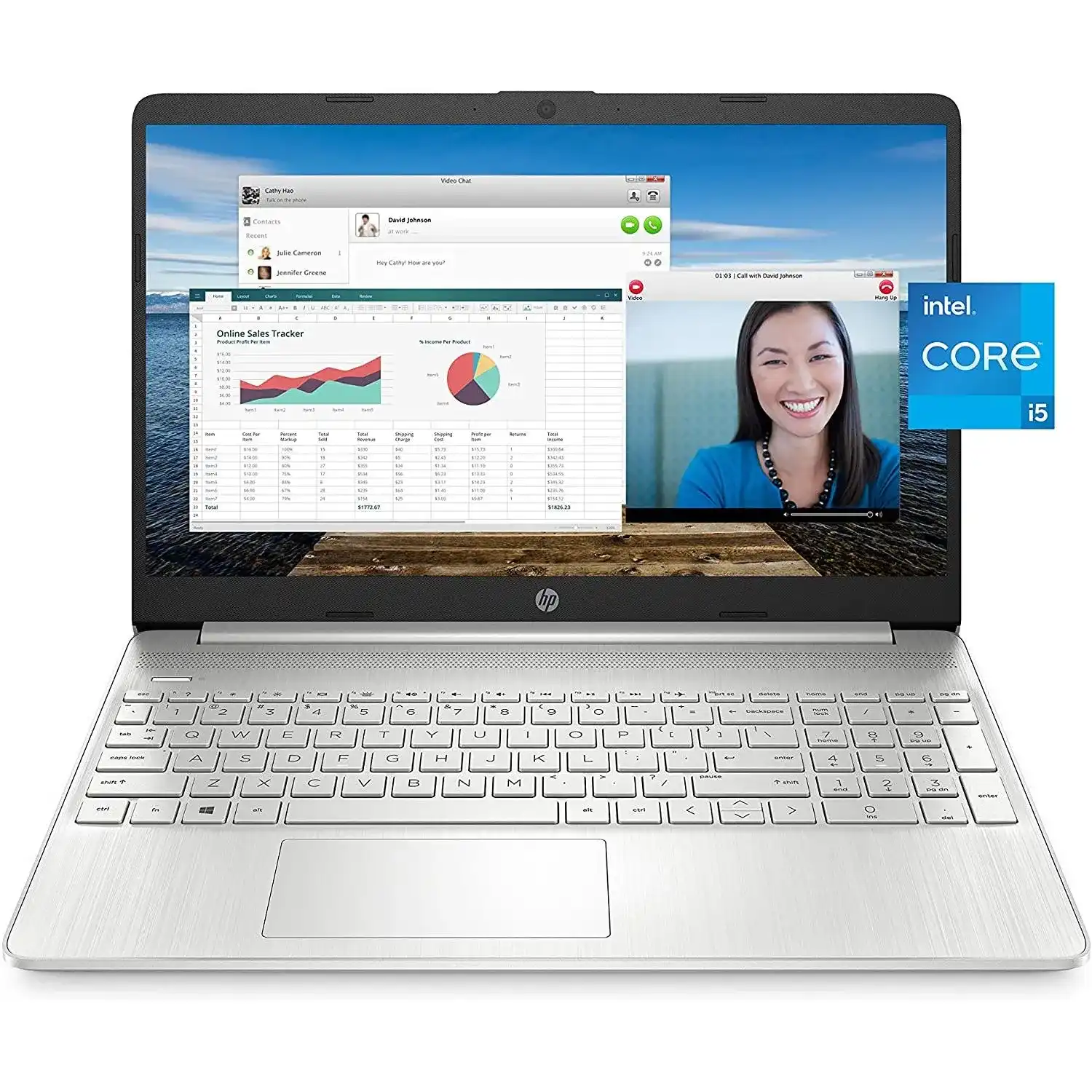 Hp 15dy Laptop, 11th Gen Intel Core I5-1135g7 Processor, 16GB Ram, 512GB Ssd Storage, 15.6 Full Hd Ips Display, Windows 10 Home, Hp Fast Charge, Silver