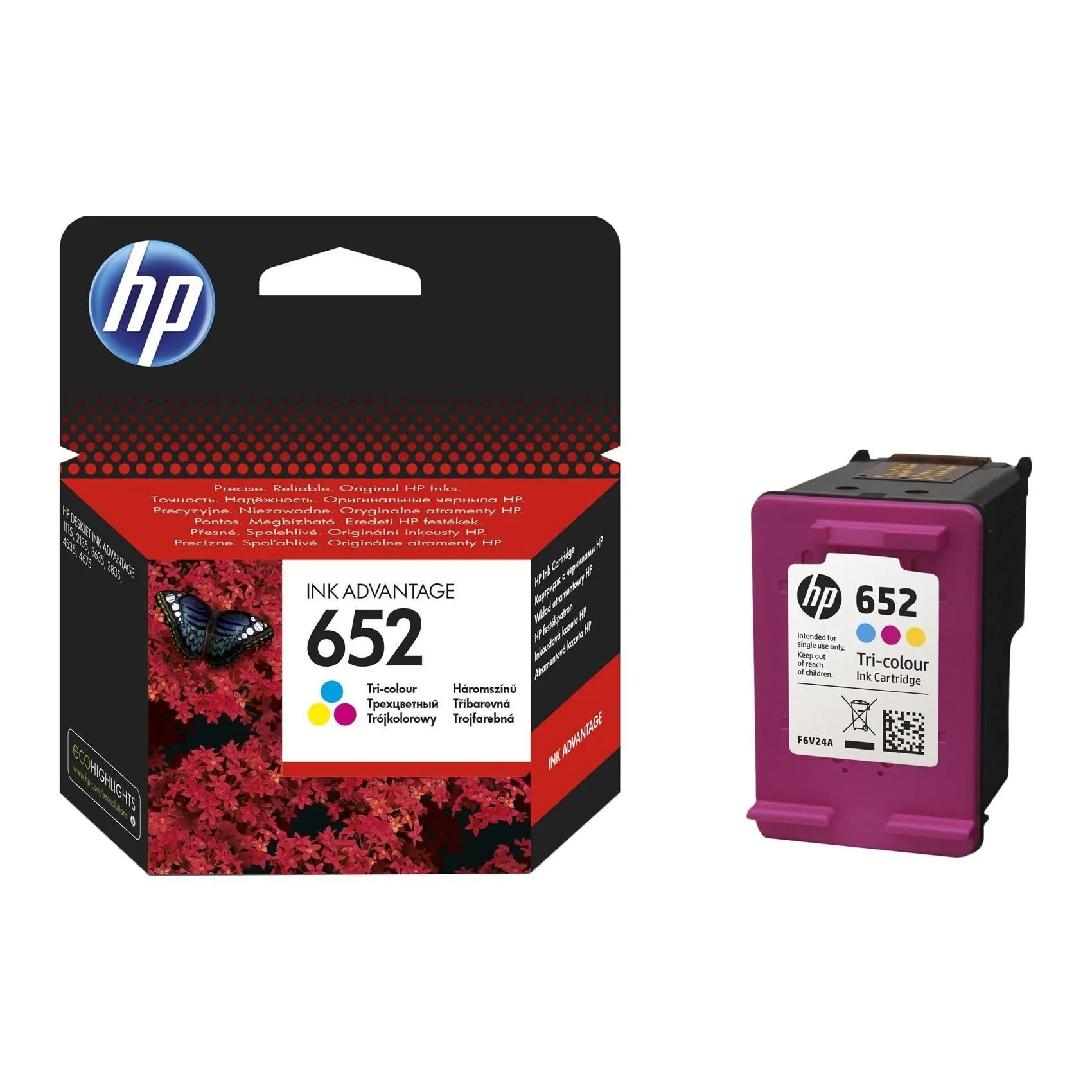 Hp 652 Original Ink Cartridge F6v24ae Tri-color