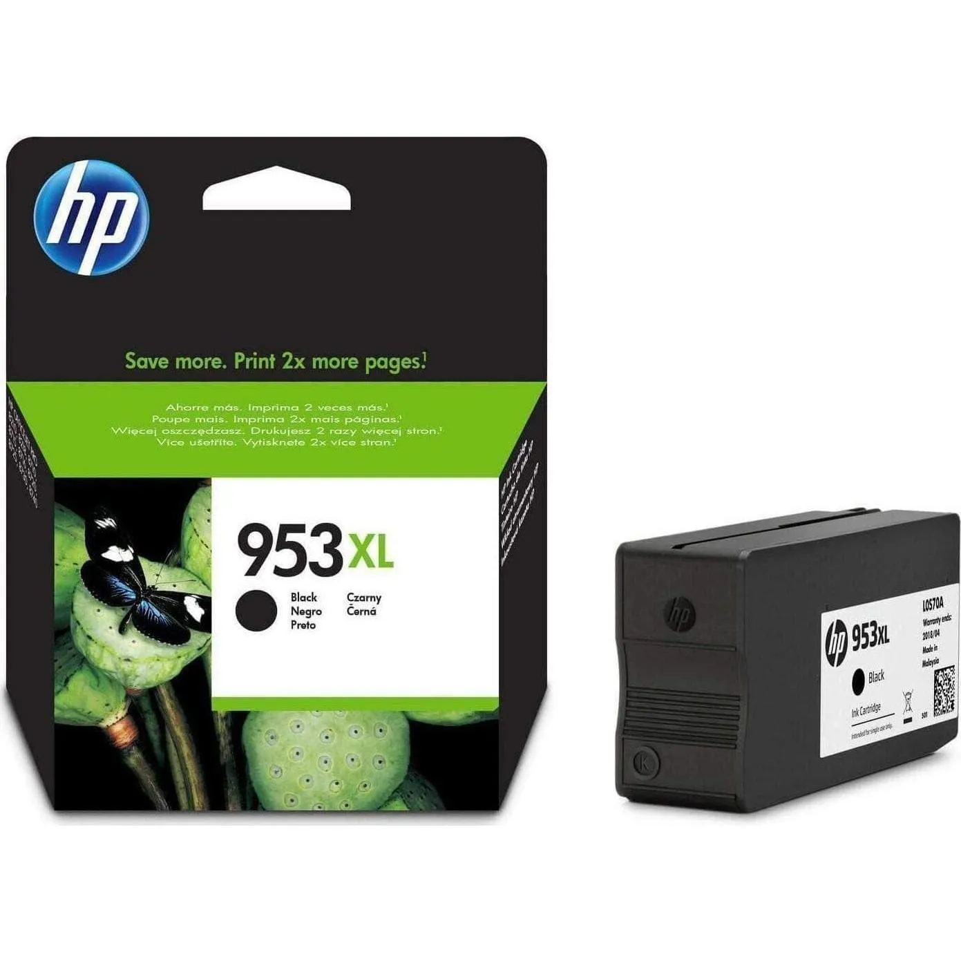 Hp 953xl High Yield Black Original Ink Cartridge L0s70ae