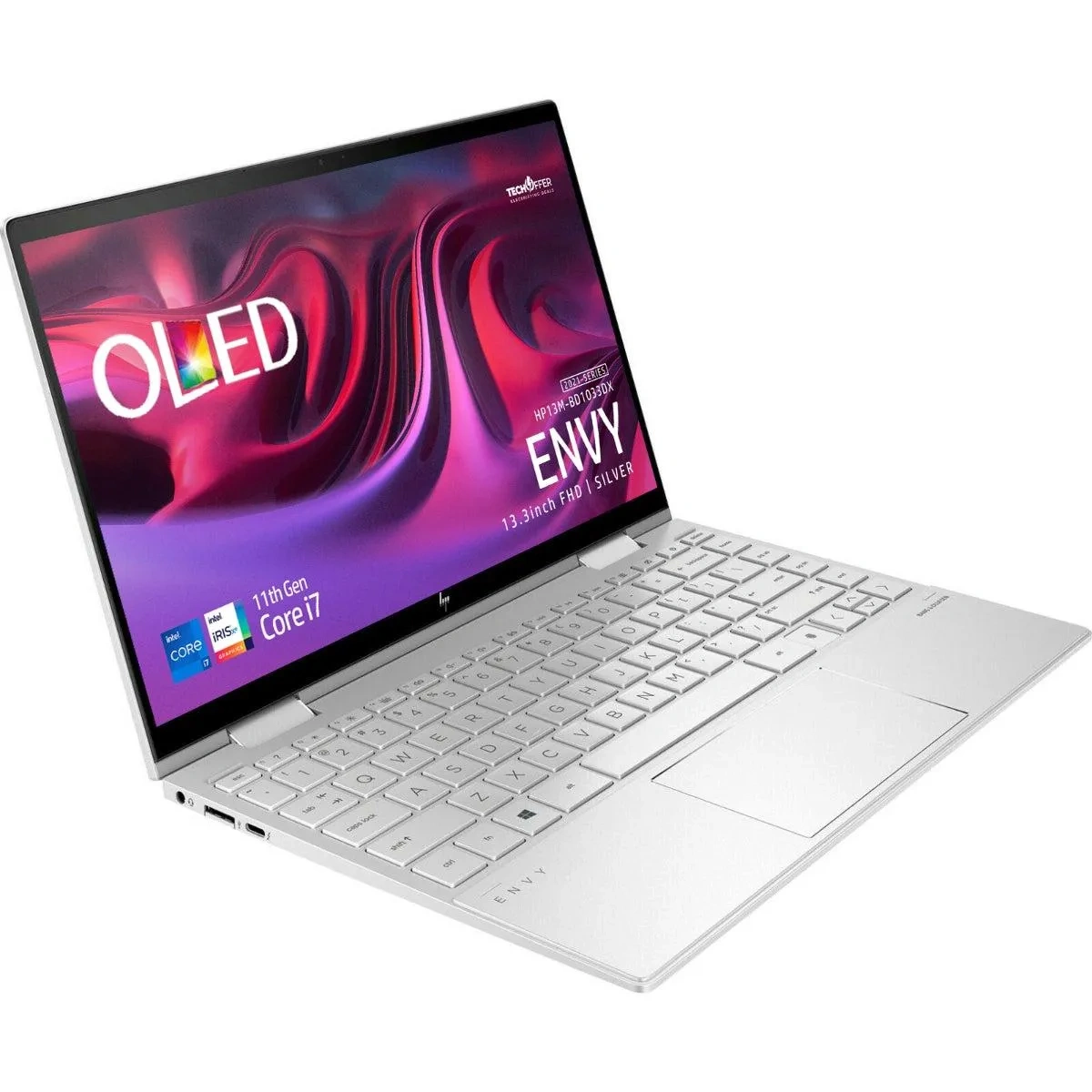 Hp Envy 13m-bd1033dx X360 Touchscreen Laptop 13.3 Fhd, Core I7-1195g7, 8GB Ram, 512GB Ssd, Irish Graphics, Fp Reader, Windows 11, Silver