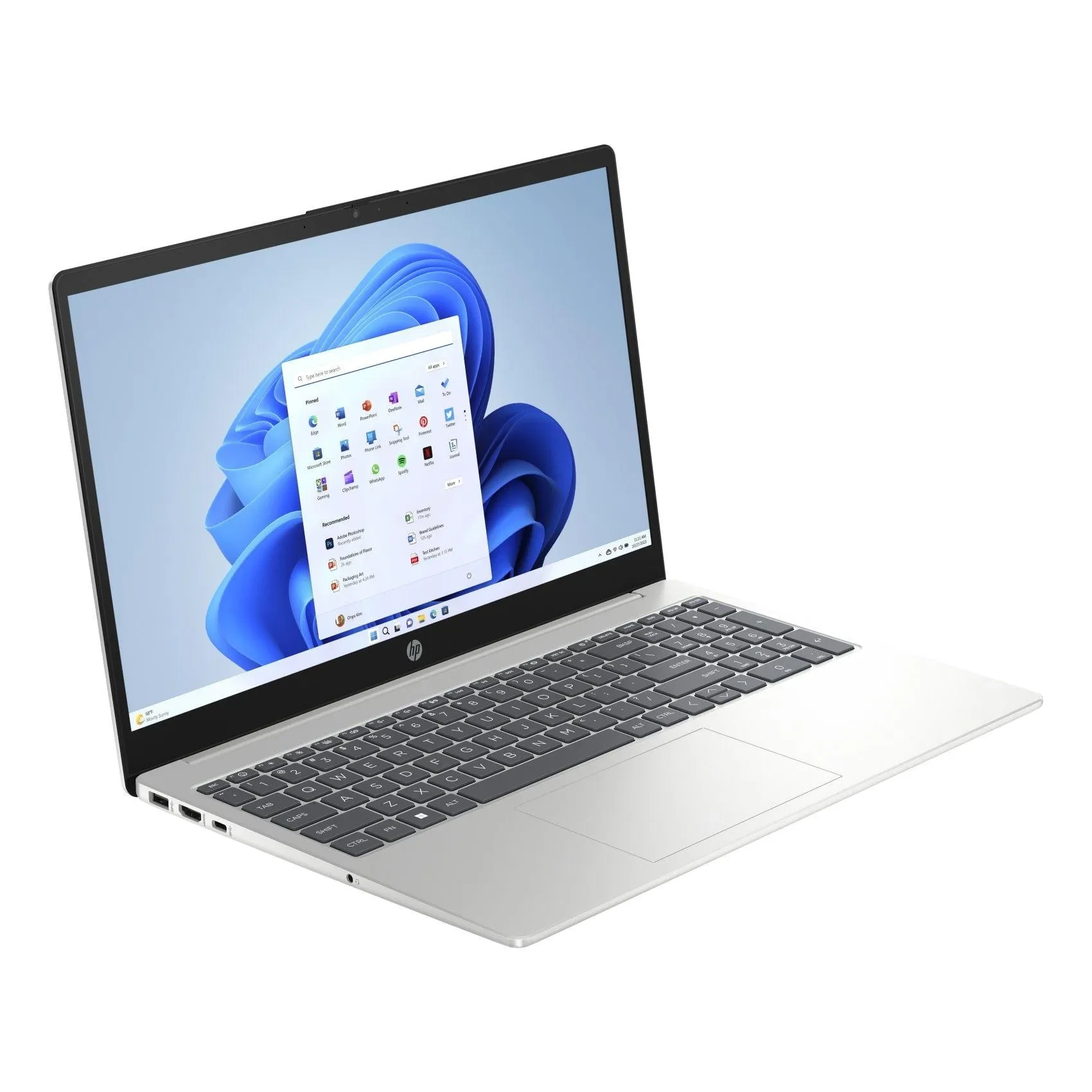Hp Laptop, Windows 11 Home, 15.6, Intel Core I7-1255u, 16GB Ram, 512GB Ssd, Fhd, Natural Silver A57dzea 15-fd0107ne