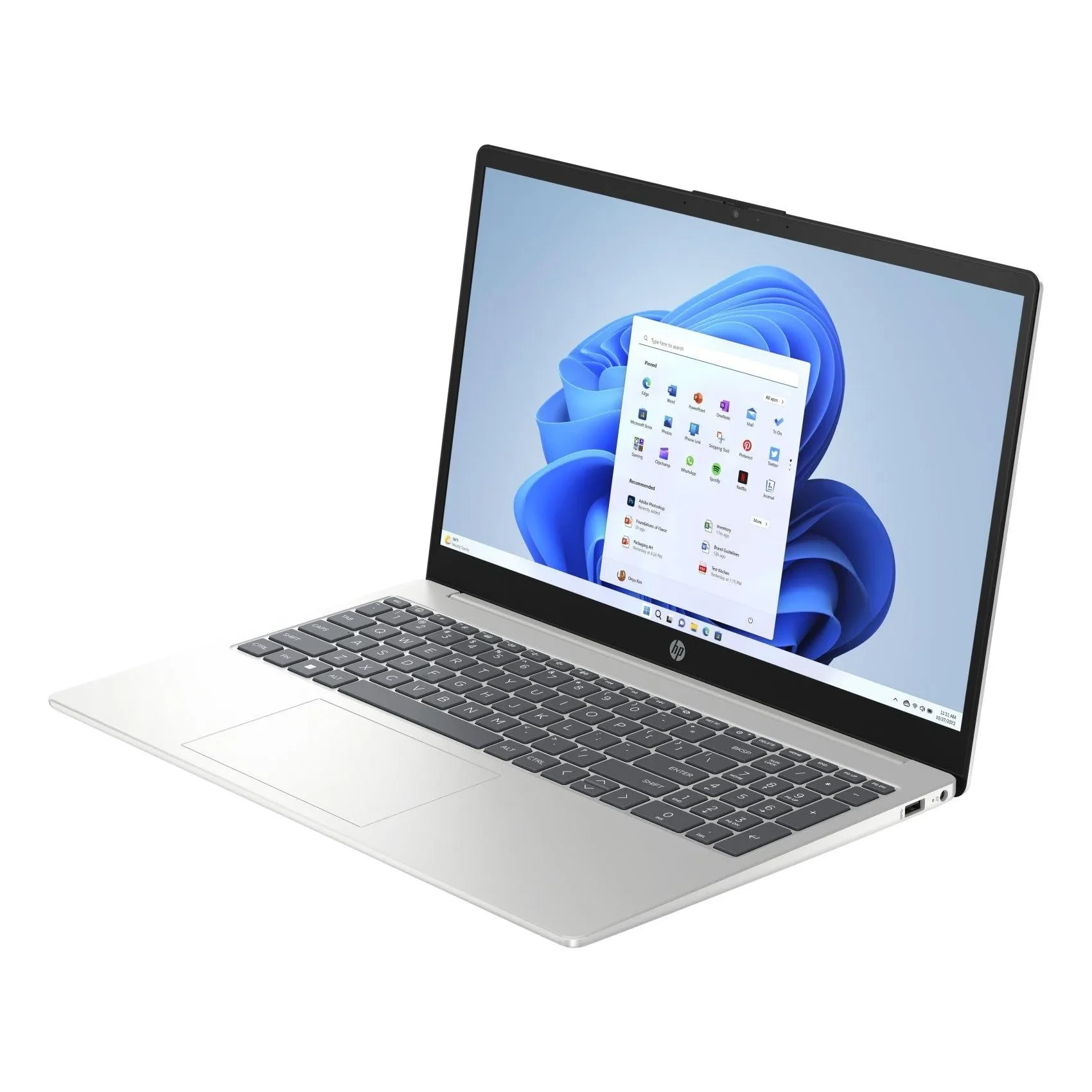 Hp Laptop, Windows 11 Home, 15.6, Intel Core I7-1255u, 16GB Ram, 512GB Ssd, Fhd, Natural Silver A57dzea 15-fd0107ne