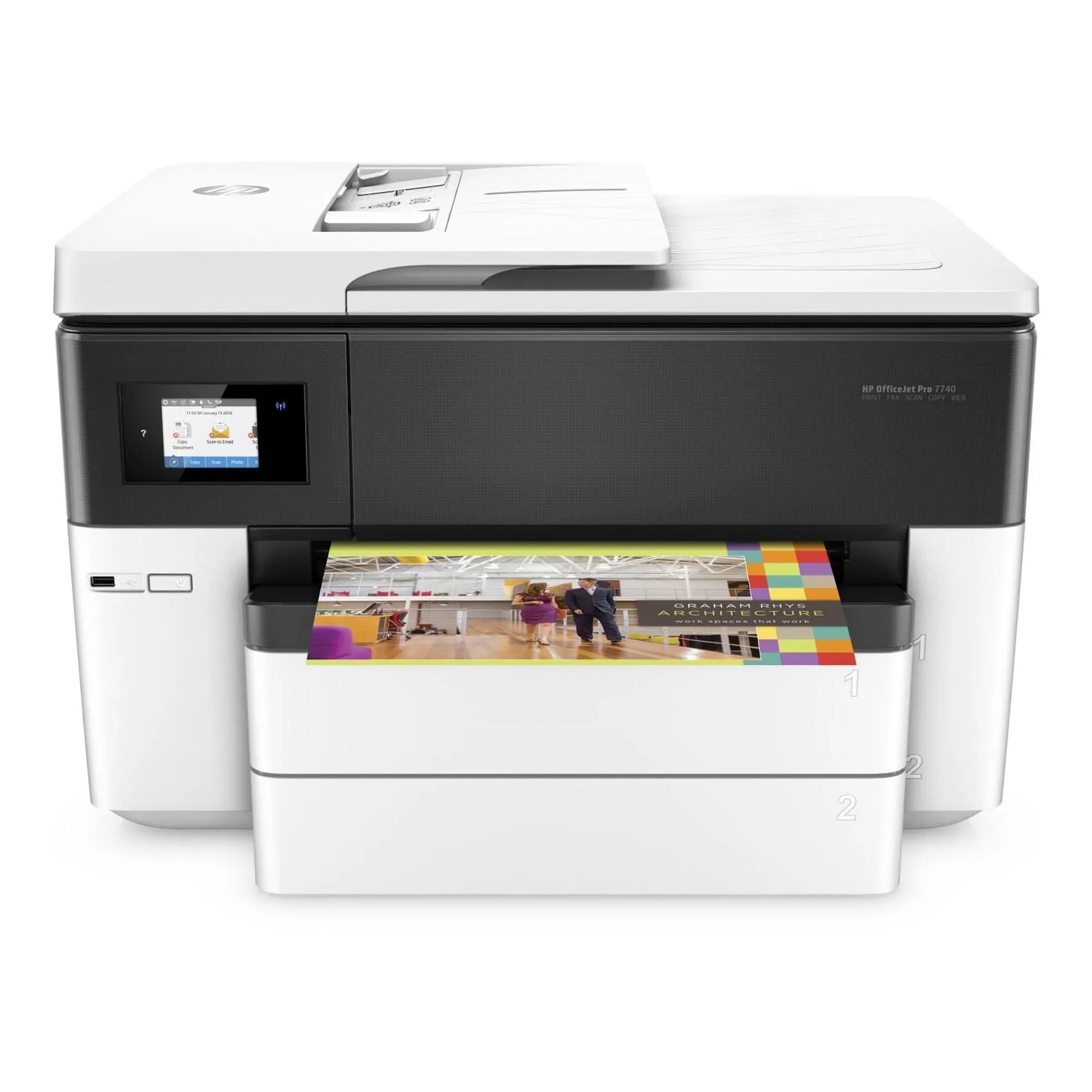 Hp Officejet Pro Wide Format All-in-one Printer White 7740