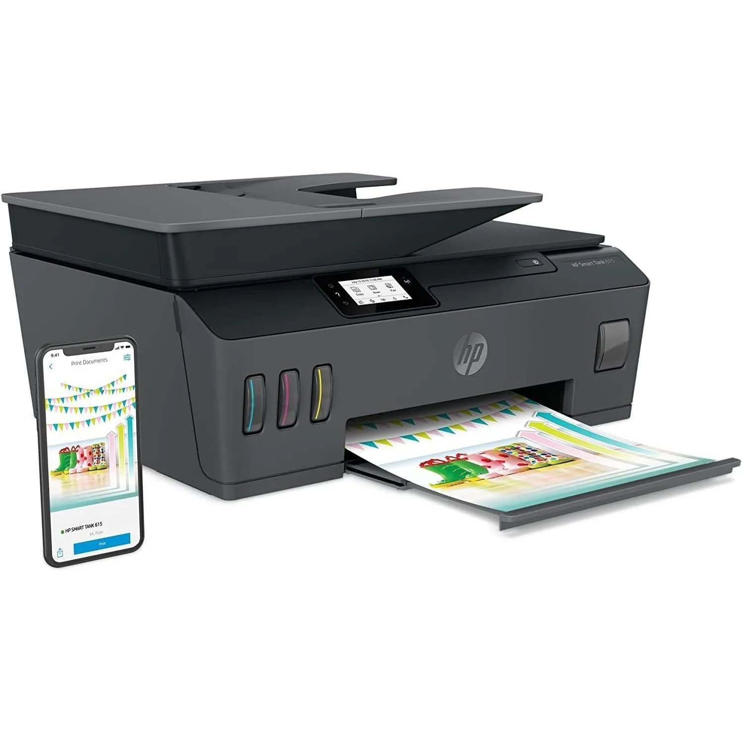 Hp Smart Tank 615 Wireless, Print, Copy, Scan, Fax, Automated Document Feeder Print Up To 18000 Black Or 8000 Color Pages Black Y0f71a