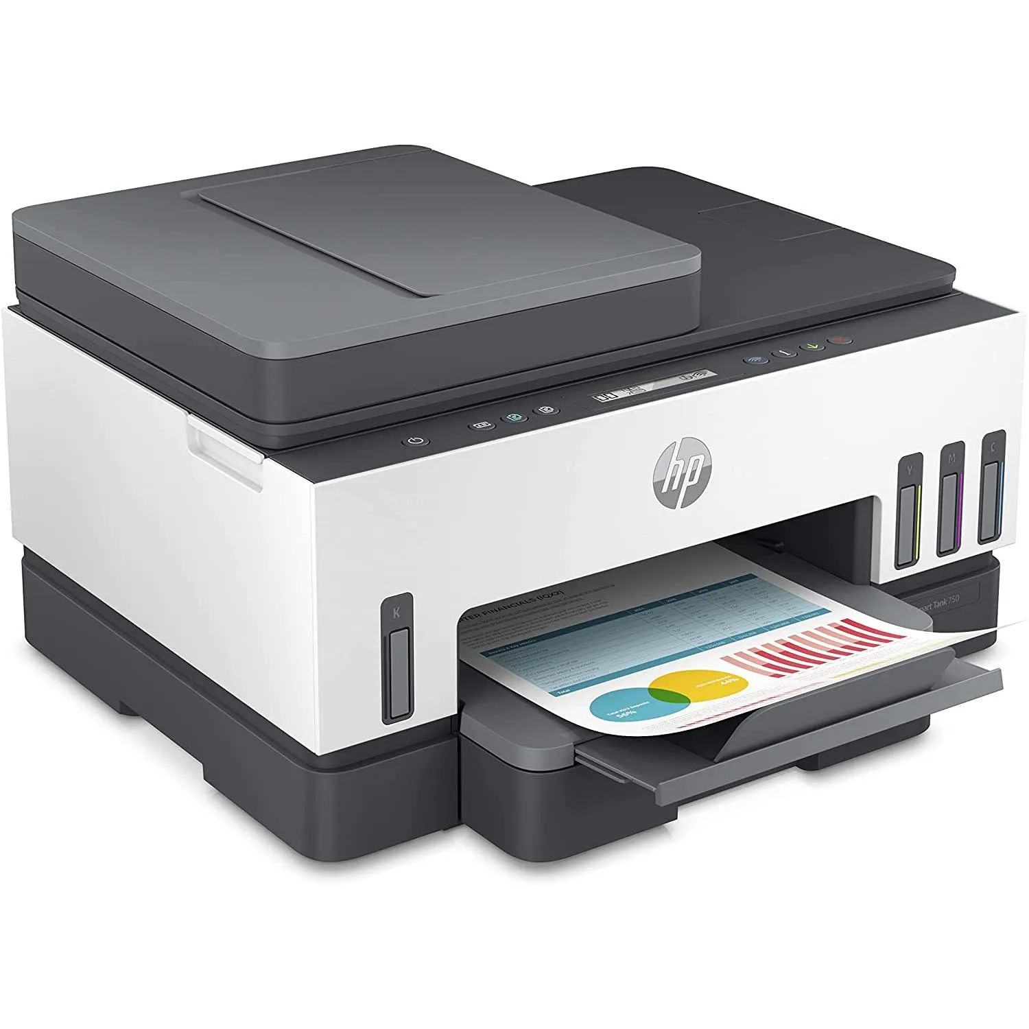 Hp Smart Tank 750 All-in-one Printer Wireless, Print, Scan, Copy,print Up To 18000 Black Or 8000 Color Pages, White-grey 6uu47a