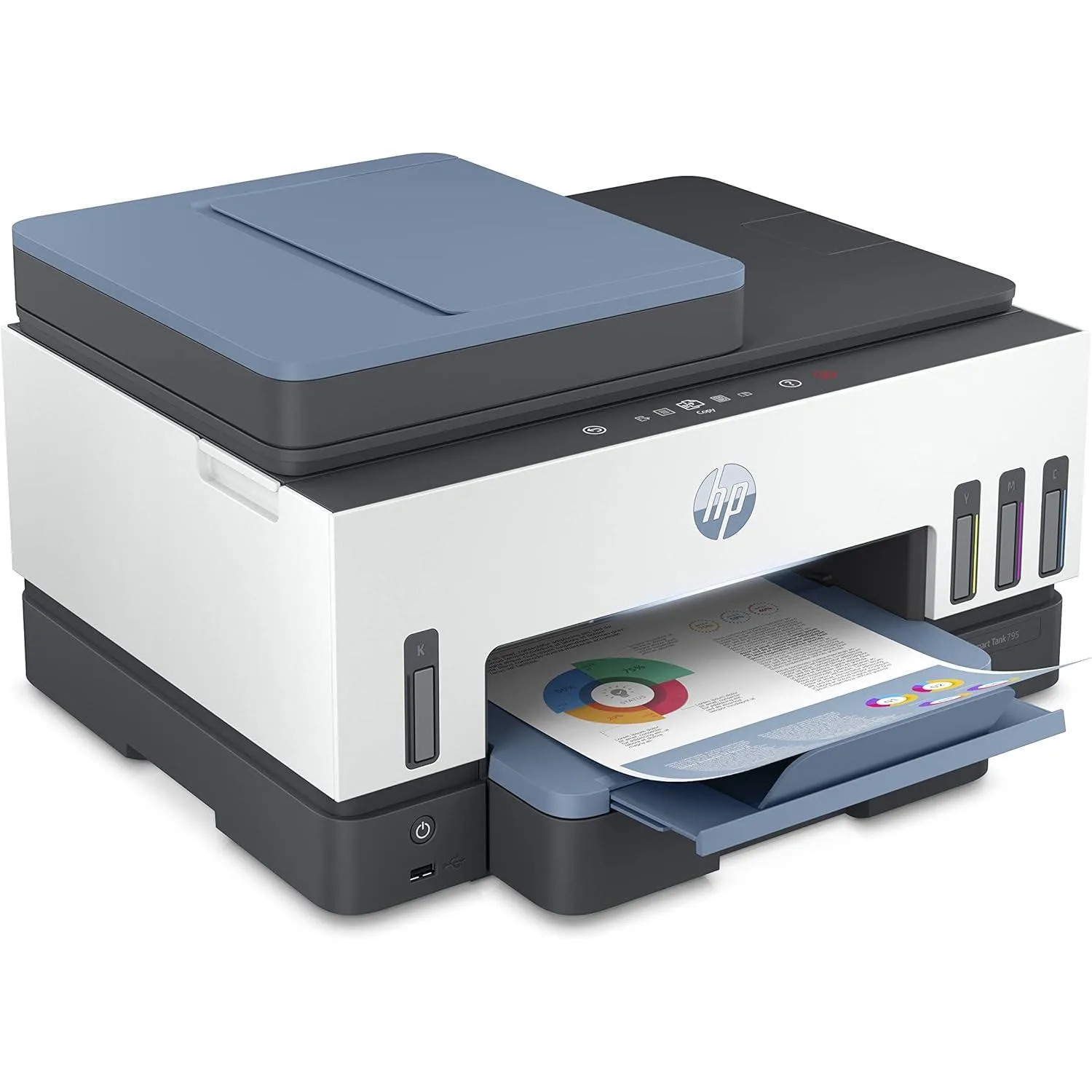 Hp Smart Tank 795 All-in-one Printer Wireless Print Up To 18000 Black Or 8000 Color Pages, White-blue 28b96a
