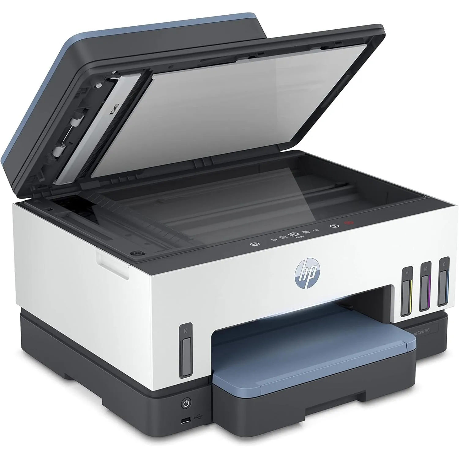 Hp Smart Tank 795 All-in-one Printer Wireless Print Up To 18000 Black Or 8000 Color Pages, White-blue 28b96a