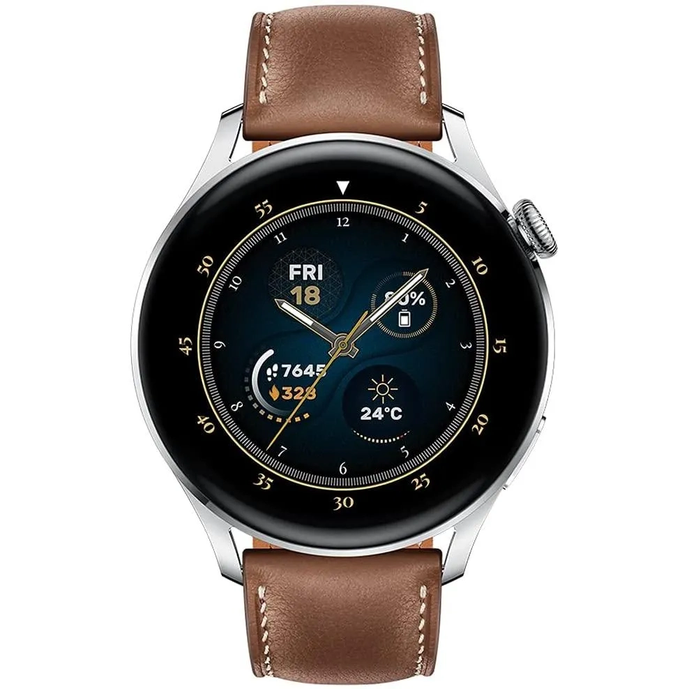 HUAWEI Watch 3 Connected Gps Smartwatch Brown Leather Strap