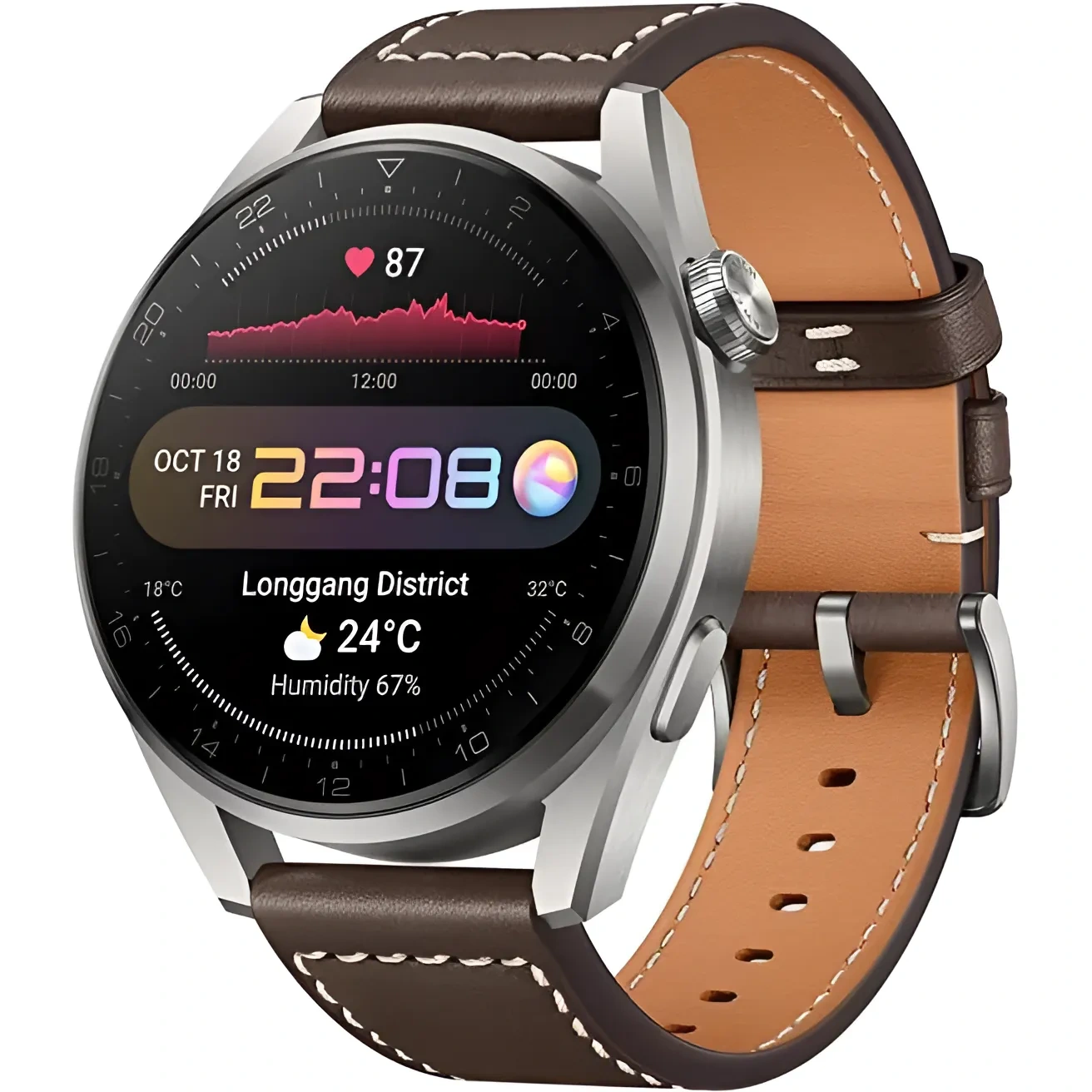 HUAWEI Watch 3 Pro 4g Connected Smartwatch Brown Leather