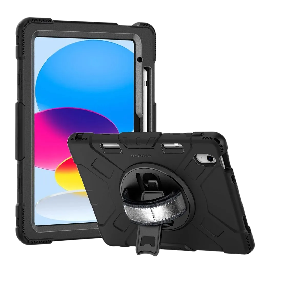 Hyphen Axis Protective Case With Strap And Stand For Ipad 10th Gen 10.9-inch Black Hic-ippcxbk7125