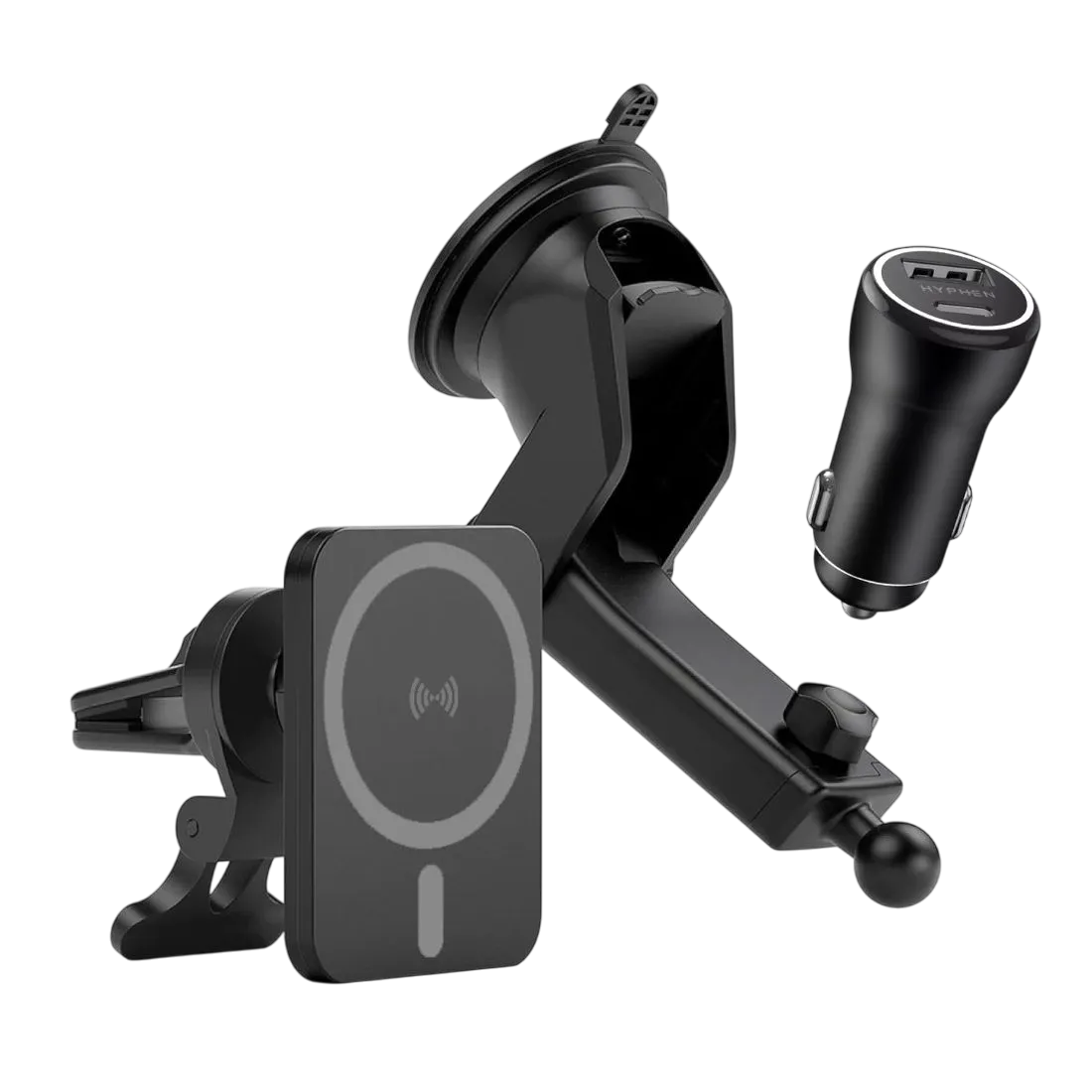 Hyphen Magsafe Car Charger 15w With Car Adaptor And Usb-c Cable Hcc-m15w3868