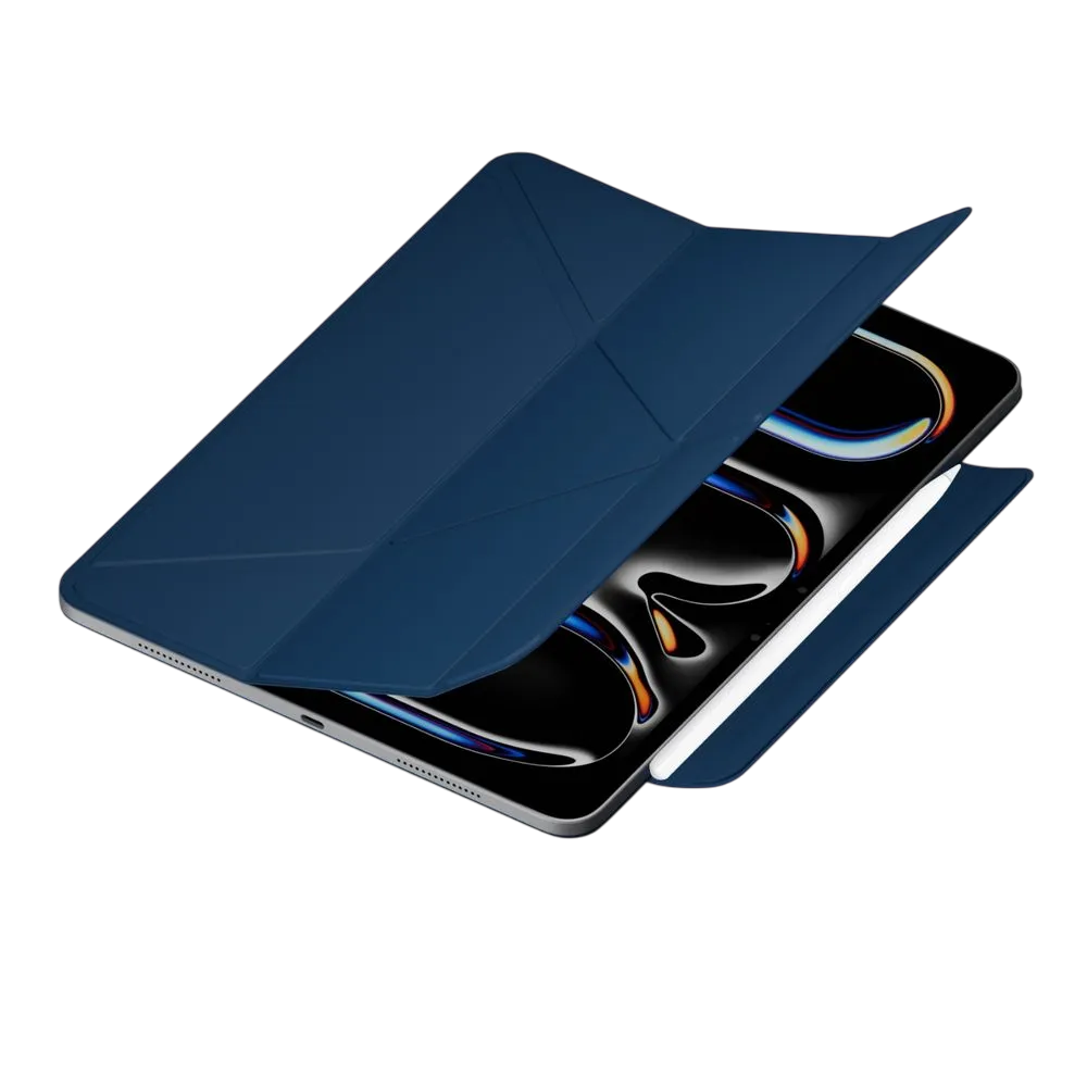 Hyphen Morph Smart Origami Folio Case For Ipad 13-inch Pro M4 2024 Navy Blue Hic-onb13p2035