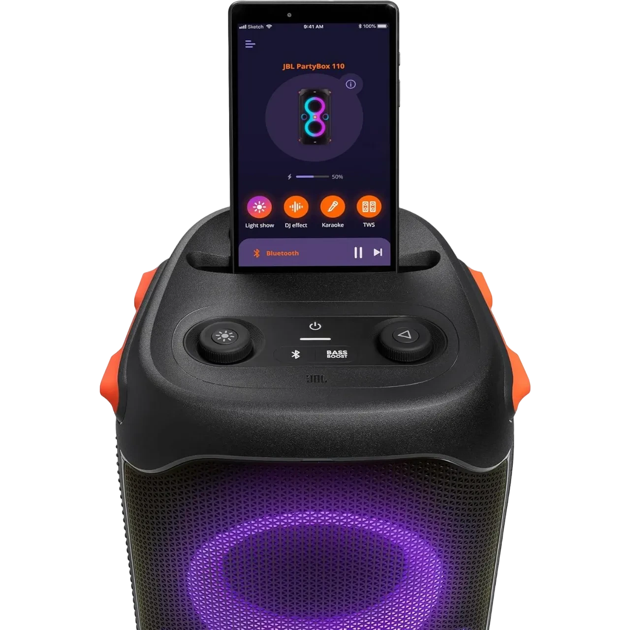 JBL Partybox 110 Portable Party Speaker, 160W Black