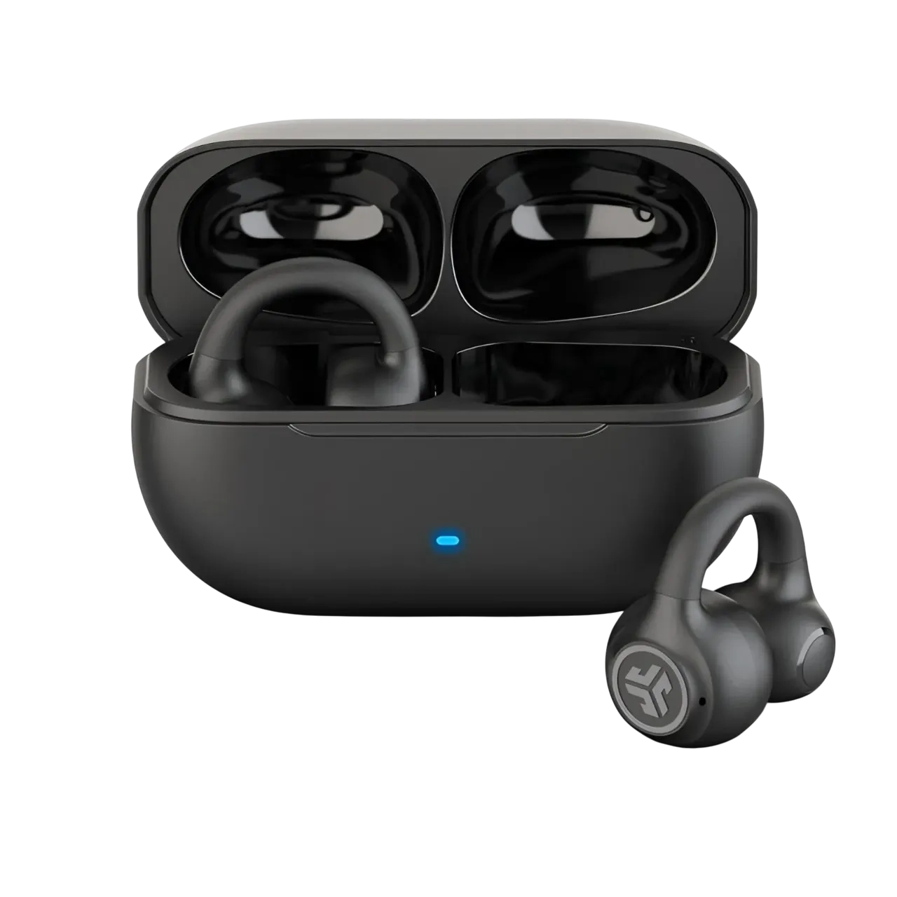 JLab Flex Open Clip Wireless Earbuds, Black, Ieuebflexrblk124