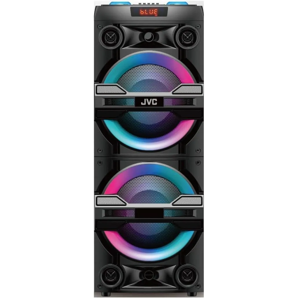 Jvc Portable Bluetooth Party Speaker With 2000w Pmpo Output, 6-hour Battery Backup, Sound-sensitive Led Lights, And Portable Microphone, Xs-n6113pb