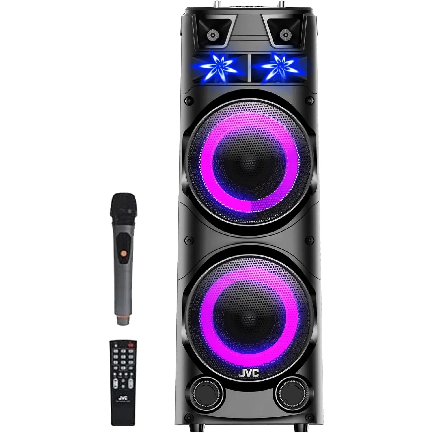 Jvc Portable Bluetooth Party Speaker With Wireless Mic And Remote Control Xs-n7222pb Black