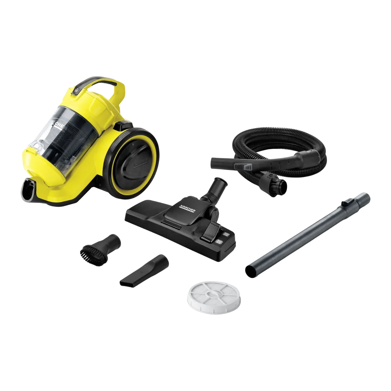 Kärcher Premium Plus Bagless Cyclonic Canister Vacuum Cleaner, Yellow/White, VC 3