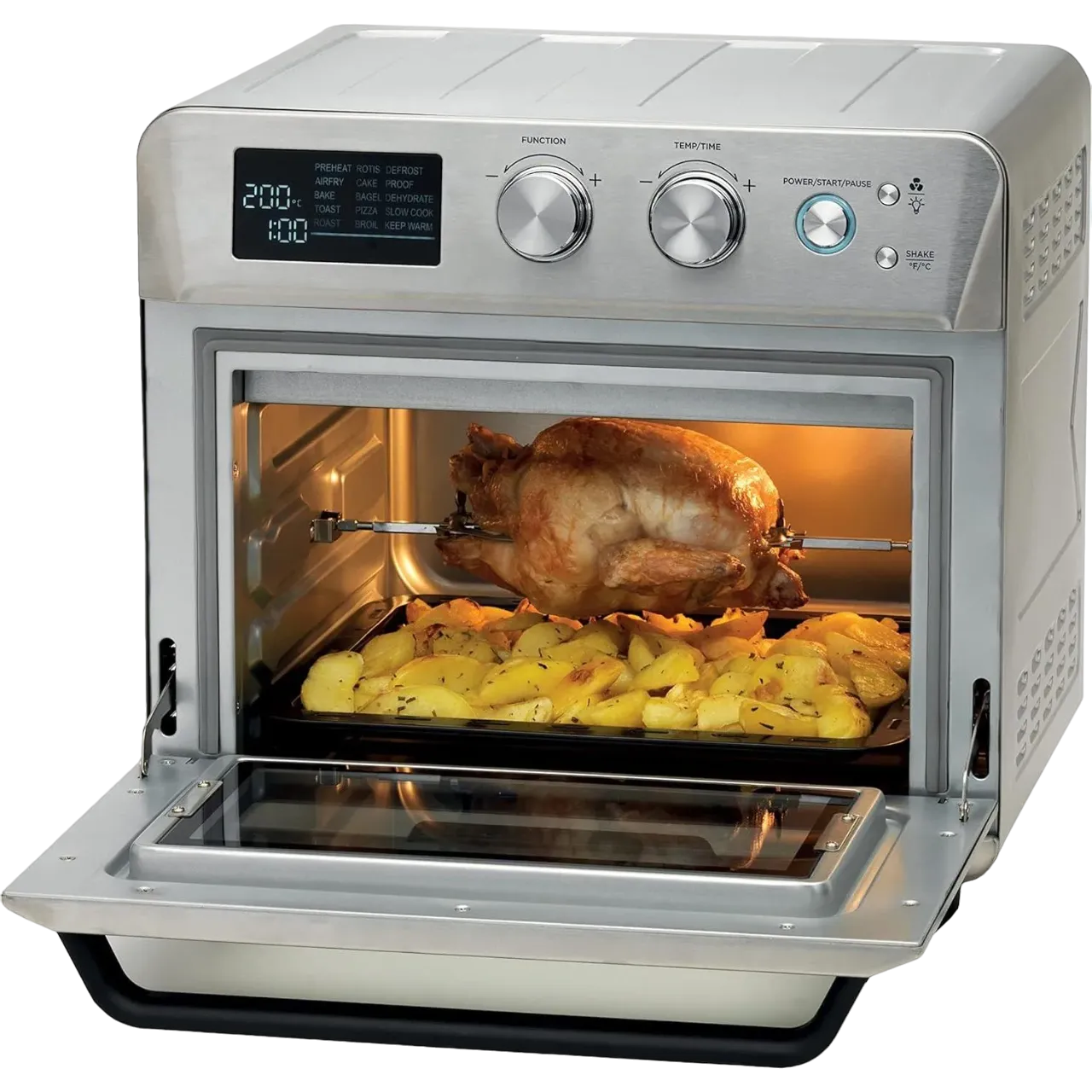 Kenwood 2 In 1 Toaster Oven Air Fryer 25L Silver Moa26.600Ss