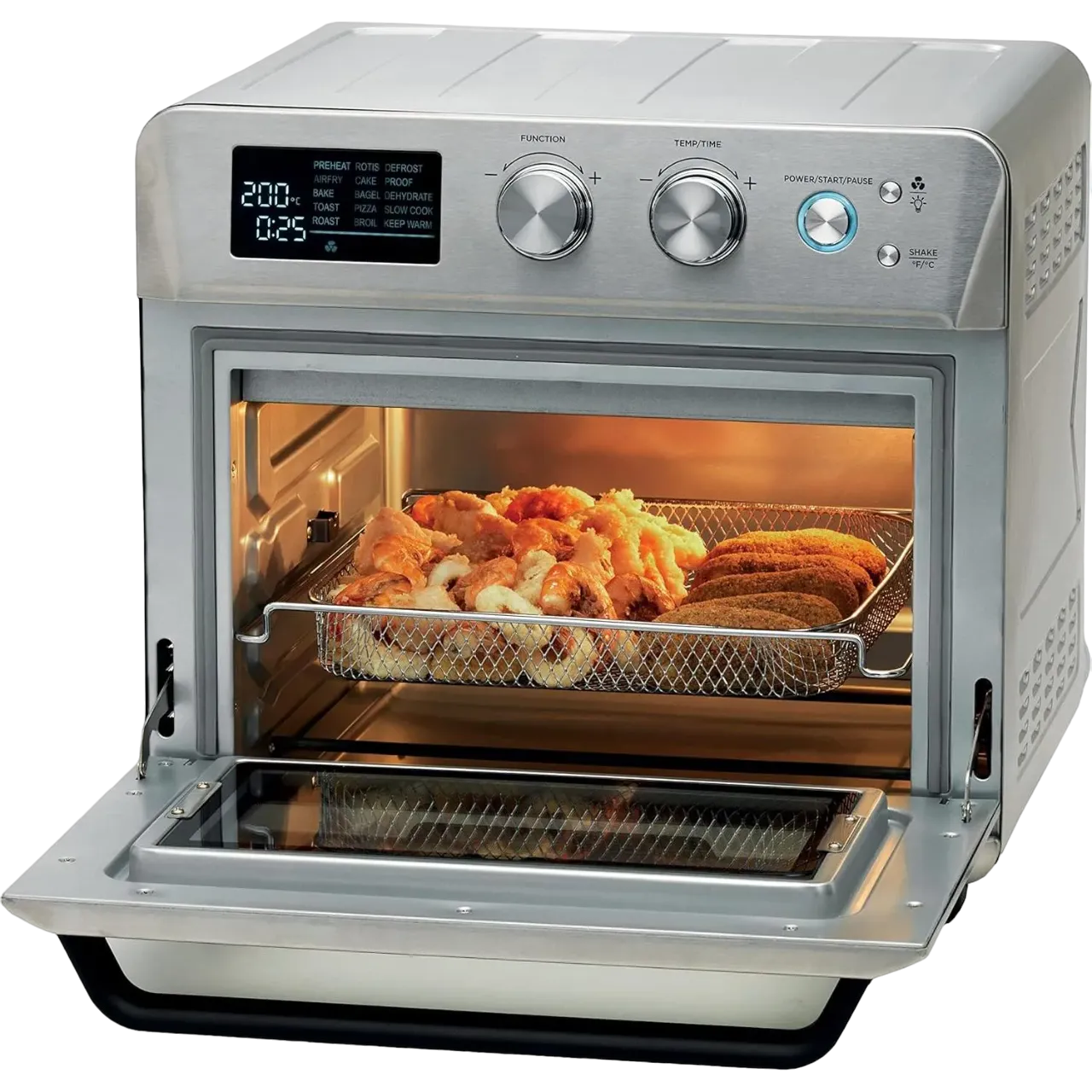 Kenwood 2 In 1 Toaster Oven Air Fryer 25L Silver Moa26.600Ss