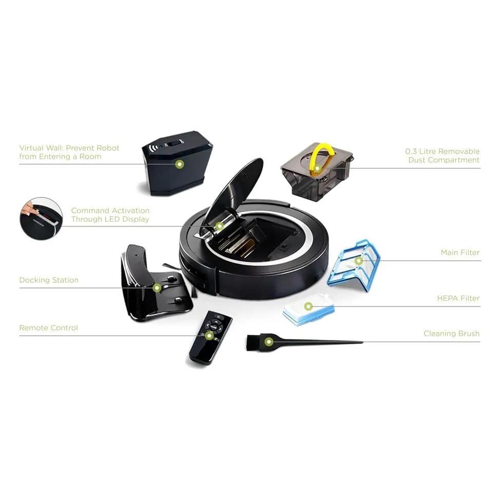 Kenwood Smart Robot Vacuum Cleaner Black Vrp10.000Bk