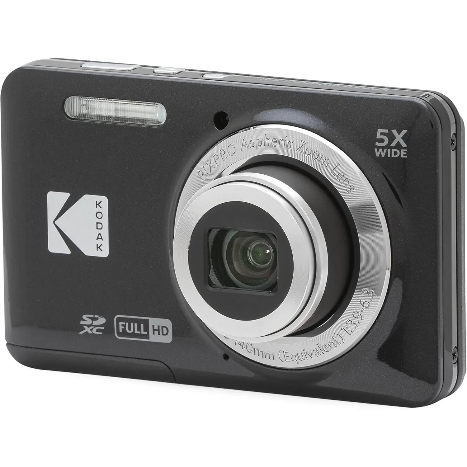 Kodak Pixpro Fz55-bk 16mp Digital Camera 5x Optical Zoom 28mm Wide Angle 1080p Full Hd Video 2.7" Lcd Vlogging Camera Black