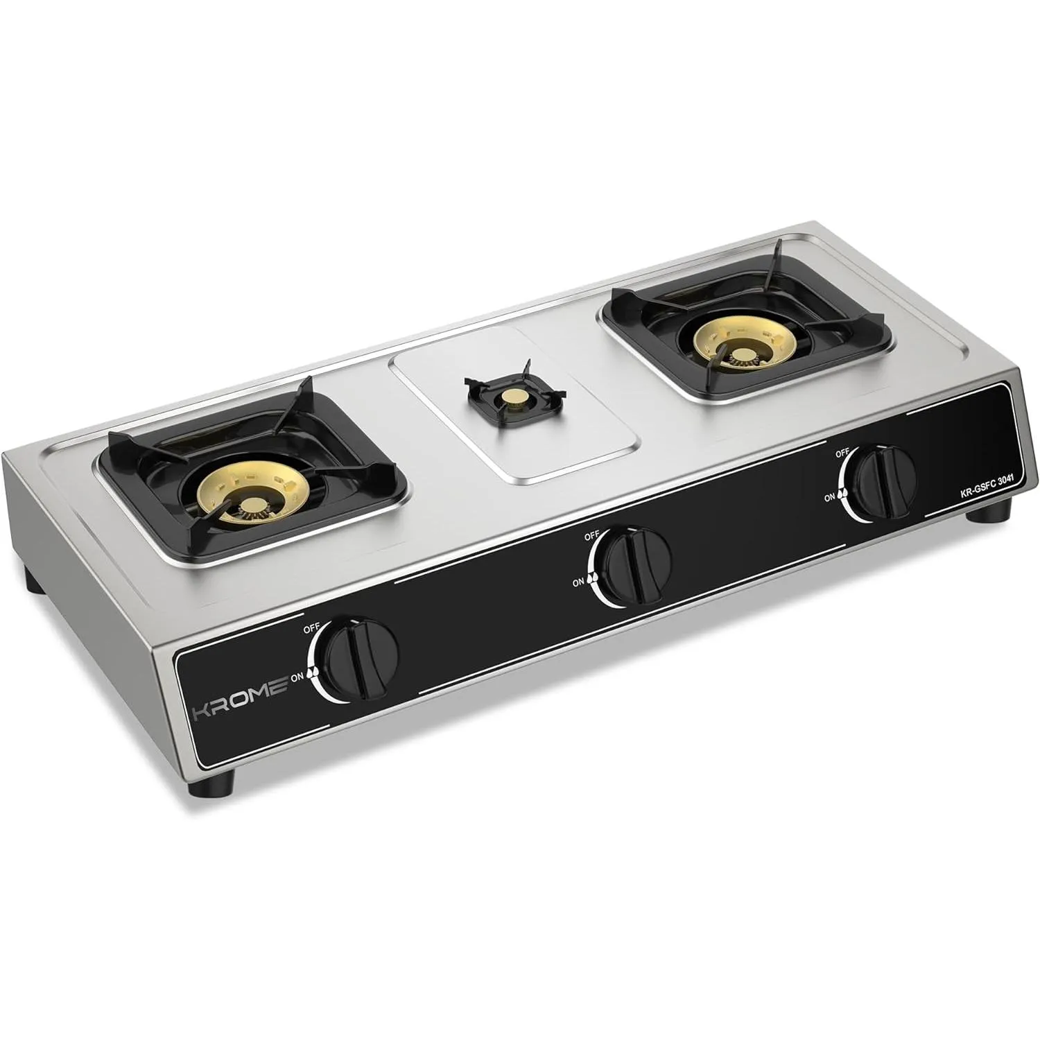 Krome Gas Burner Stainless Steel, 3 Burner - Kr-Gsfc3041