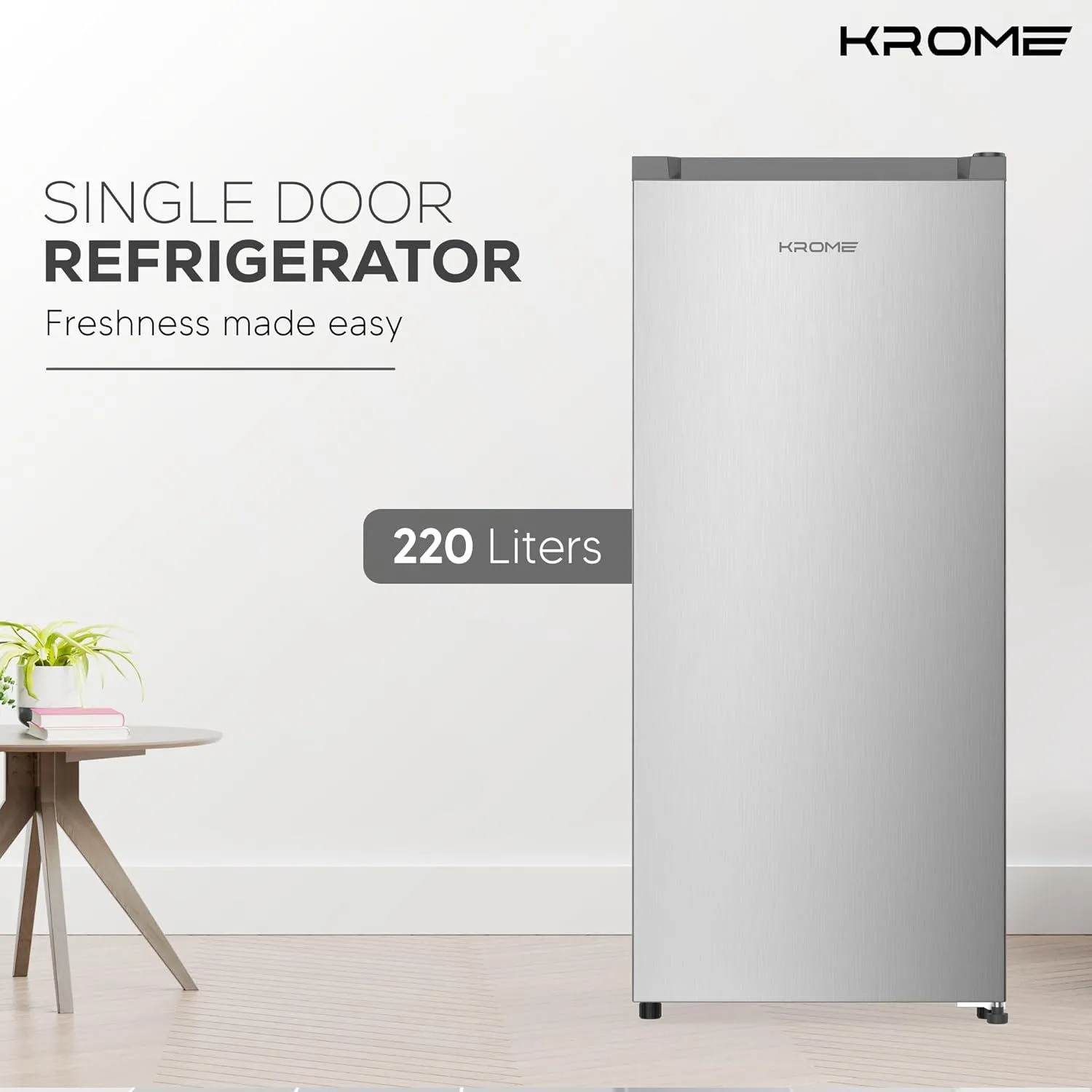 Krome Refrigerator, 220 Liters - Kr-Rdc220H