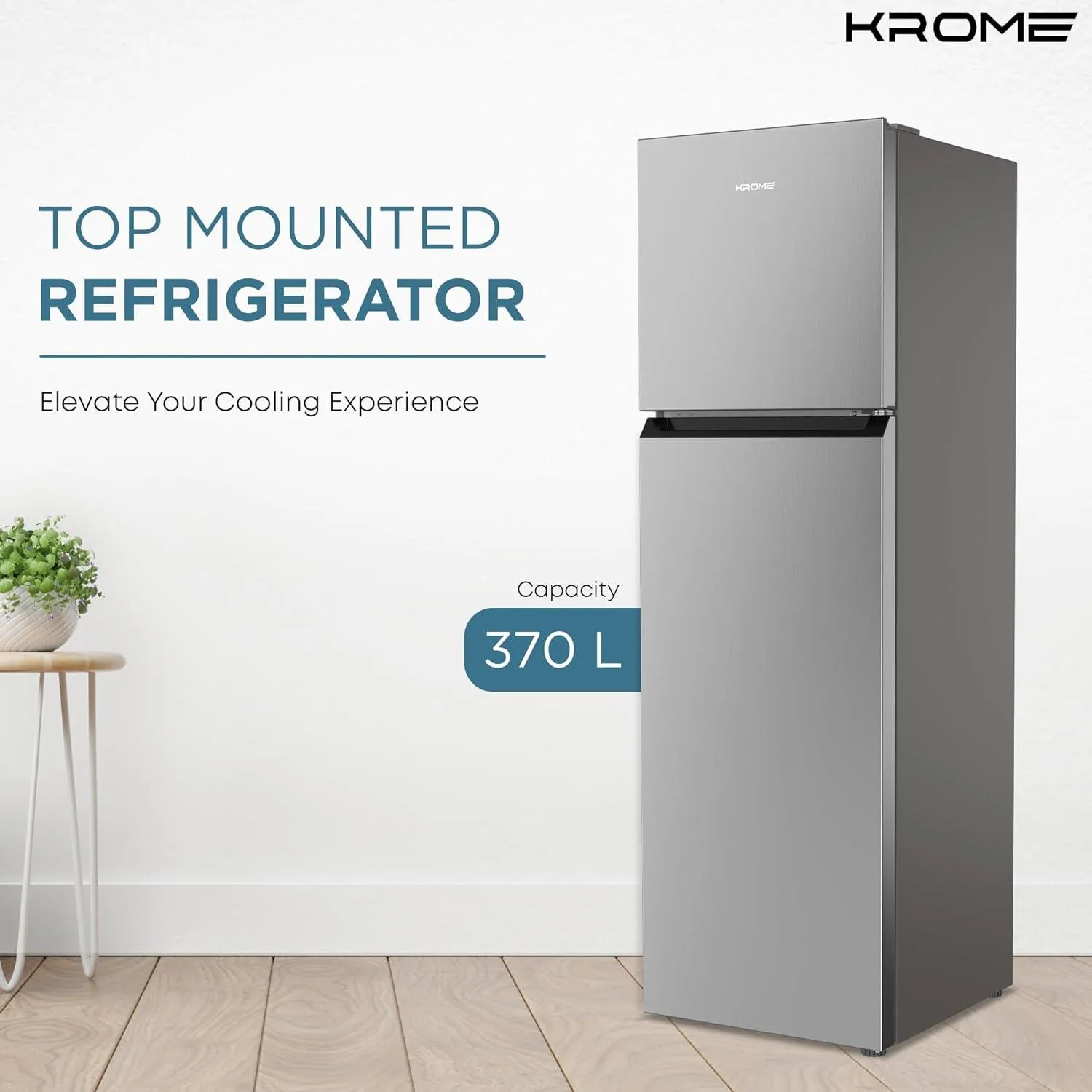 Krome Refrigerator, 370 Liters - Kr-Ref370T