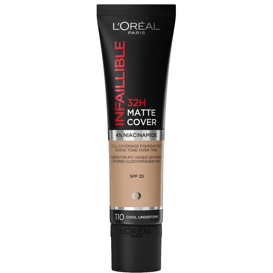 L'Oreal Paris Infallible Up To 32H Matte Cover Foundation 110 Cool Undertone 30Ml
