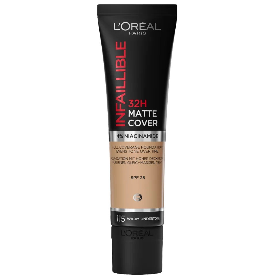 L'Oreal Paris Infallible Up To 32H Matte Cover Foundation 115 Warm Undertone 30Ml