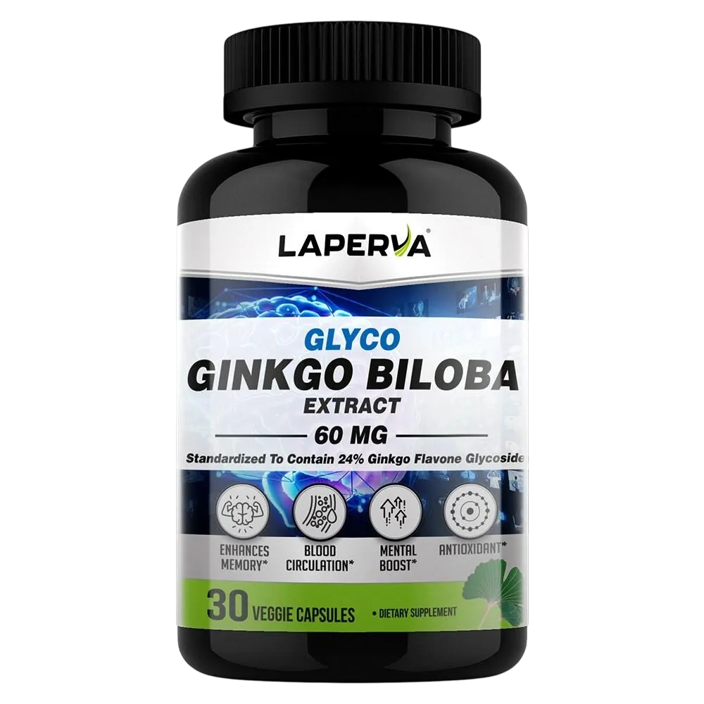 Laperva Ginkgo Biloba, 60 Mg 30 Veggie Capsules