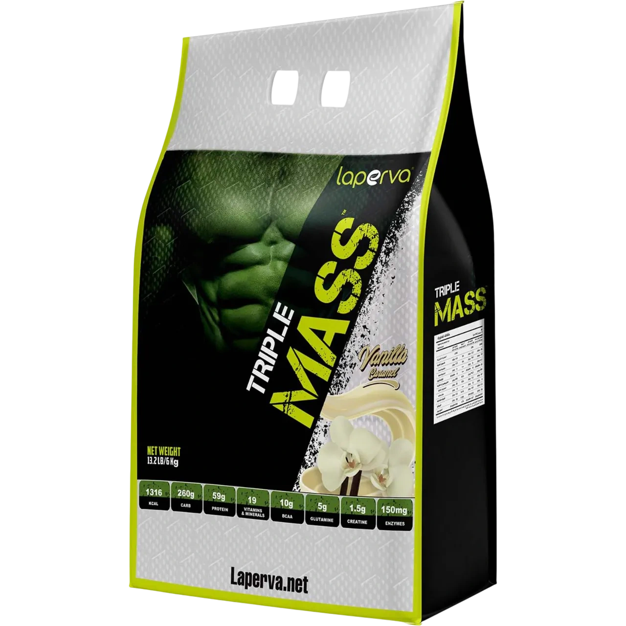 Laperva Mass Gainer Triple Mass Weight Gainer Protein Powder,vitamin & Minerals Vanilla Caramel, 13.2 Lb