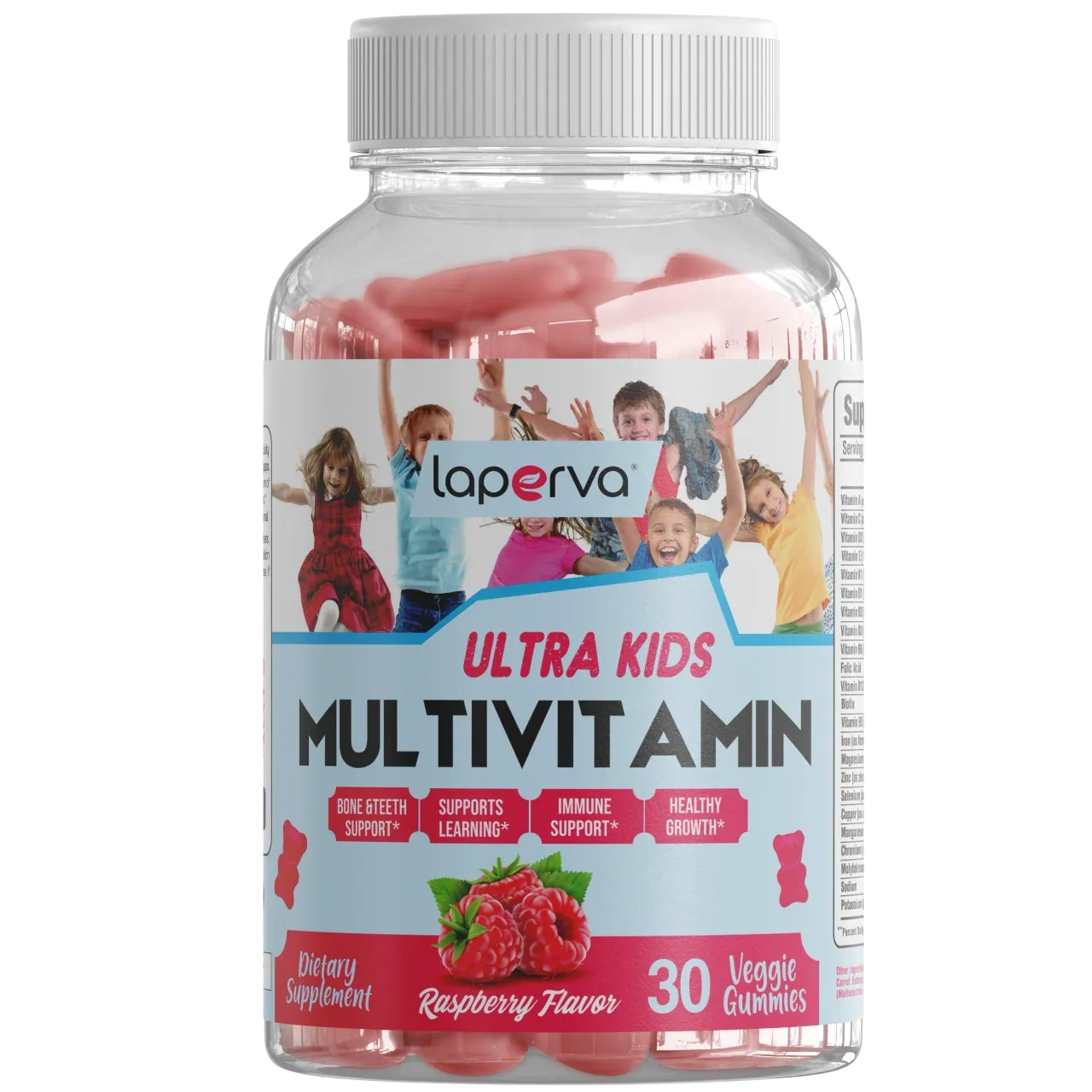 Laperva Ultra Kids Multivitamin Healthy Growth Immune Support Raspberry Flavor 30 Gummies
