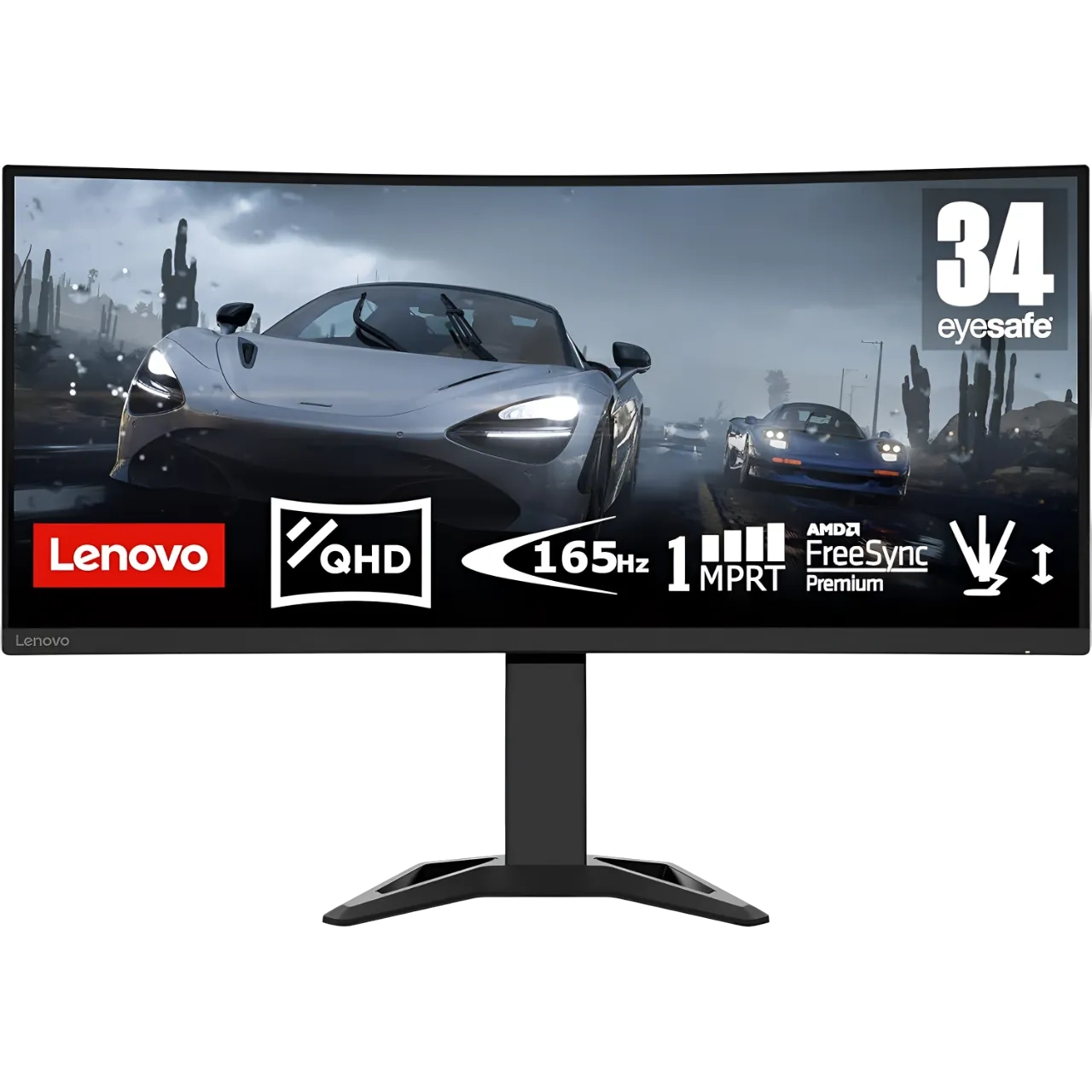Lenovo Curved Wide Gaming Monitor 34 Inch, 3440x1440 Px, Raven Black, G34W-30