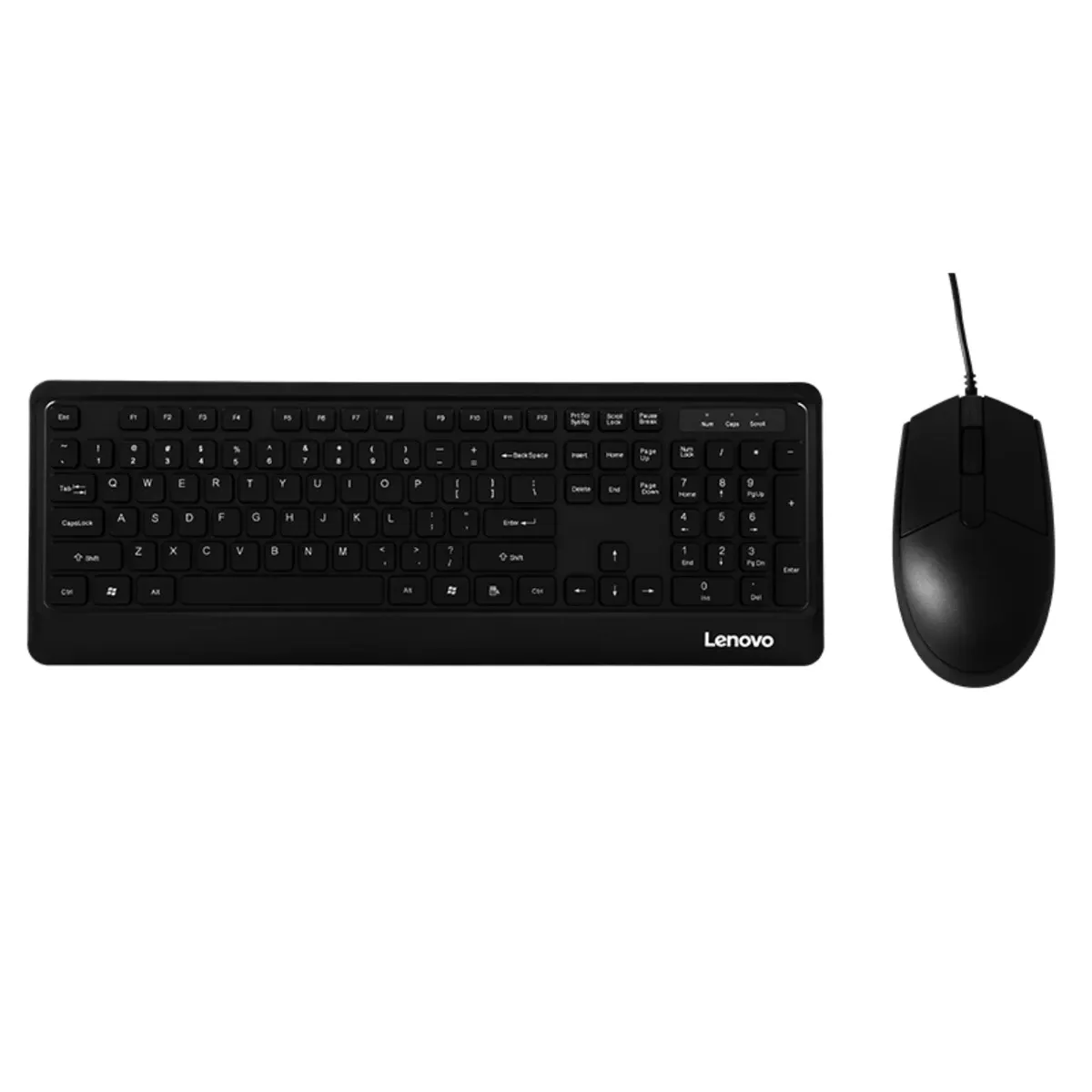 Lenovo Km102 Slim And Full Sized Usb Wired Keyboard And Mouse Set Comaptible With Windows And Macos Black