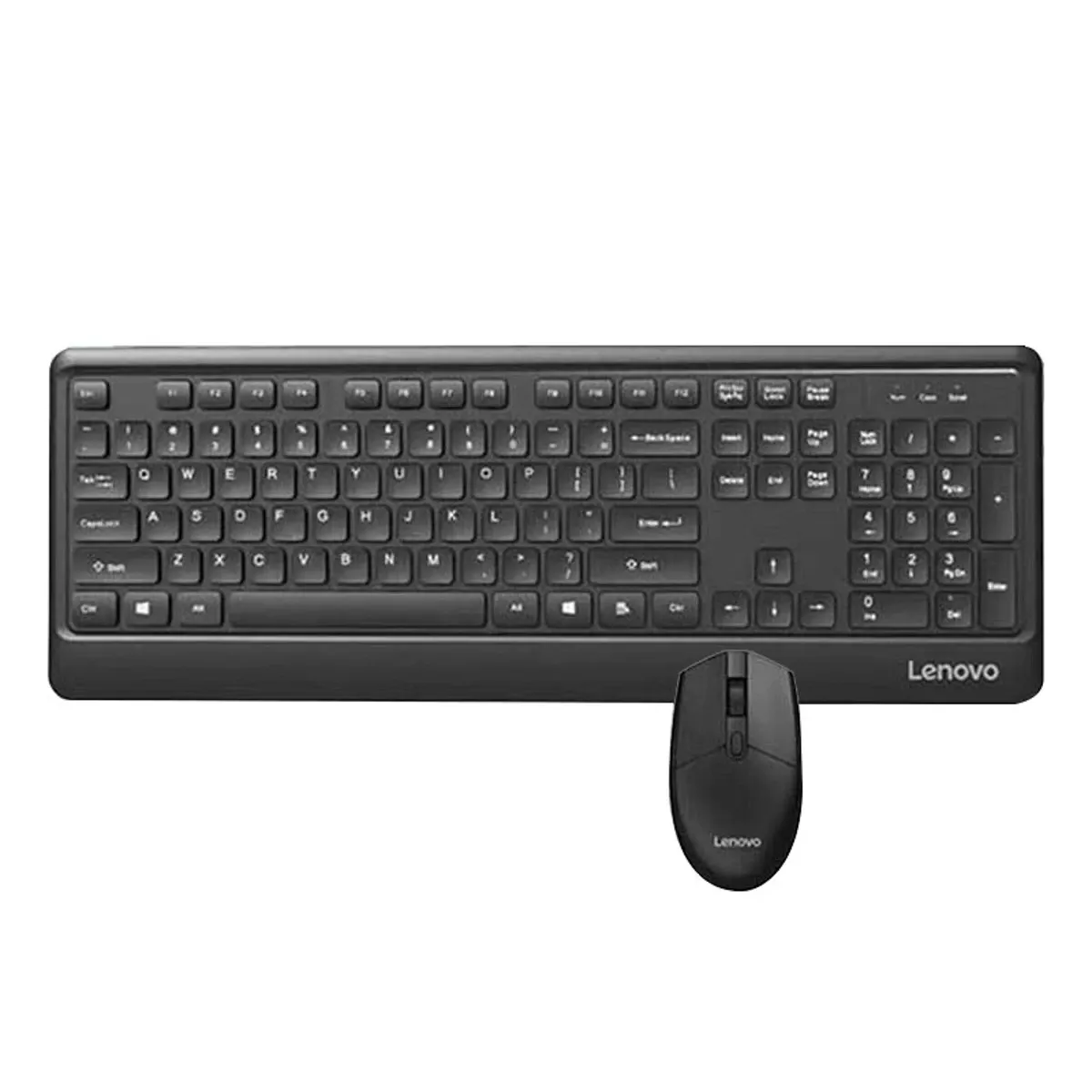 Lenovo Kn102 Slim And Full Sized Wireless Keyboard And Mouse Set Compatible With Windows And Macos Black