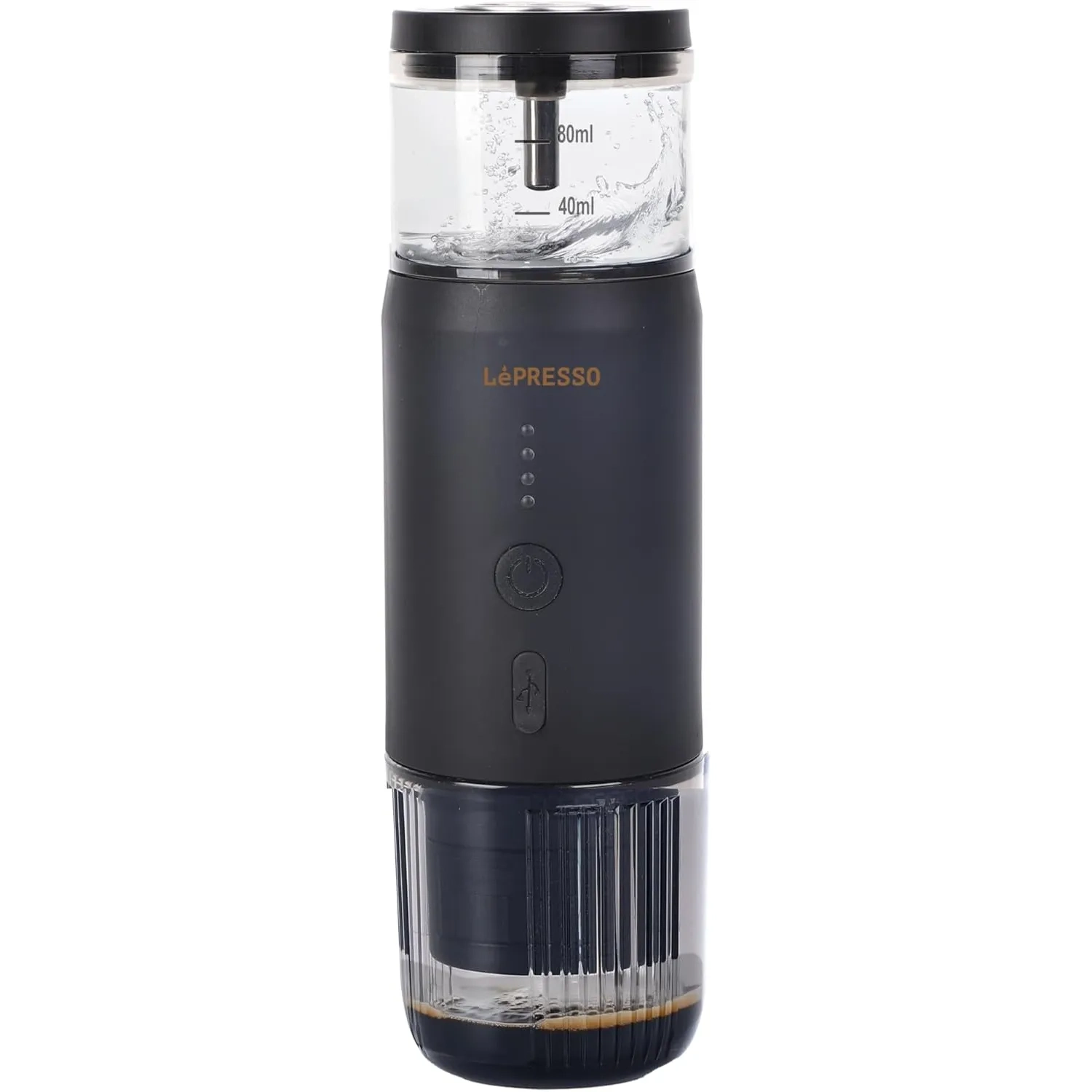 LePresso Portable Espresso Coffee Machine With Thermal Meter Black, Lpcffm0001-bk
