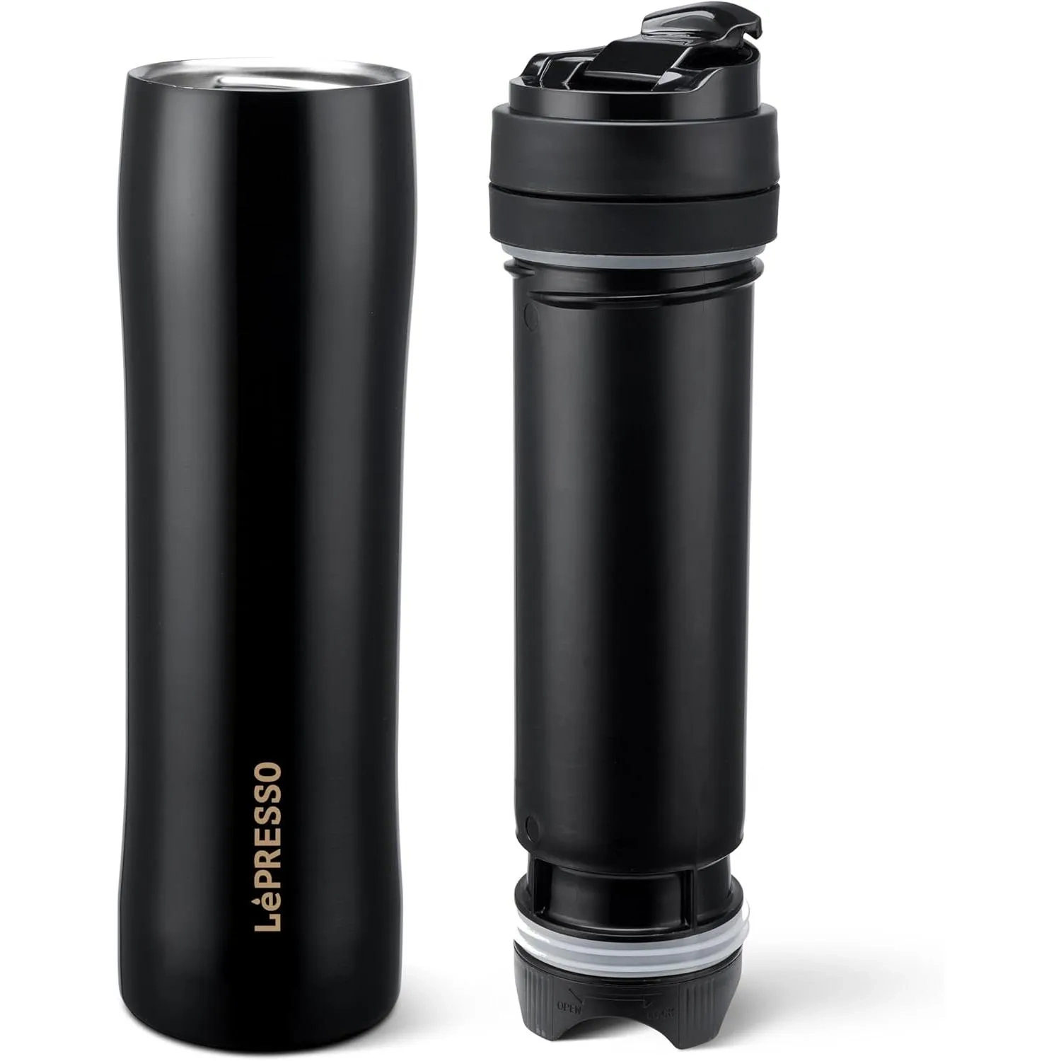 LePresso Portable French Press Coffee & Tea Black, Lpspfpbk