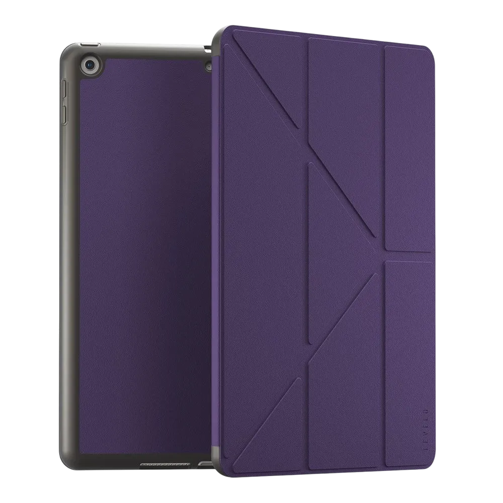 Levelo Elegante Hybrid Leather Magnetic Case For Ipad 10.2-inch 9th Gen Purple Lvlelgairpur
