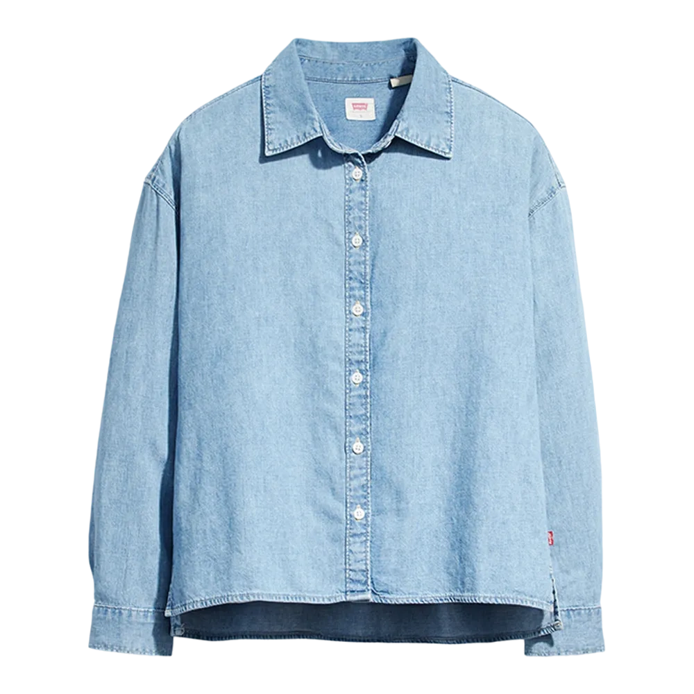 Levi's Women Dress Odessa Long-sleeve Shirt Blue Size M