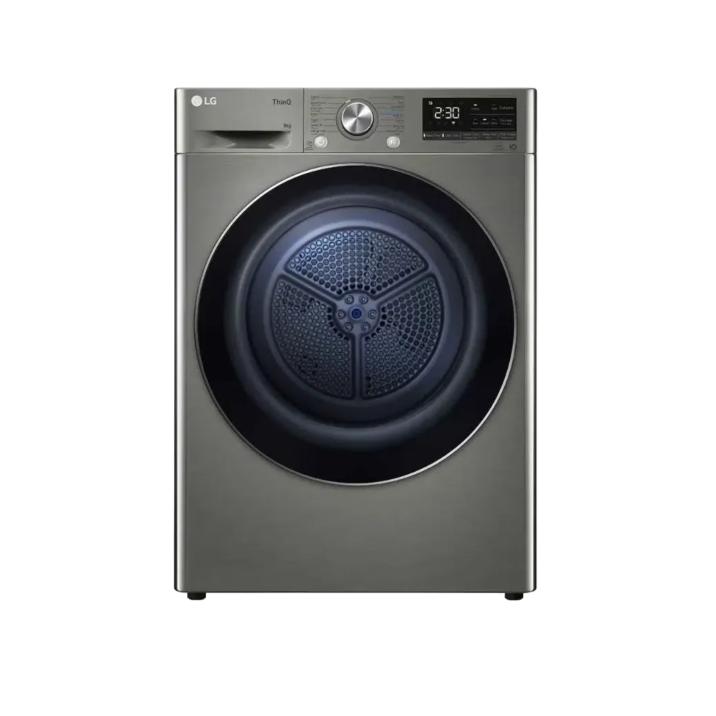 LG Energy Saving Dryer 9Kg Capable Drying With Dual Heat Pump Silver Rh90V9Pv8N