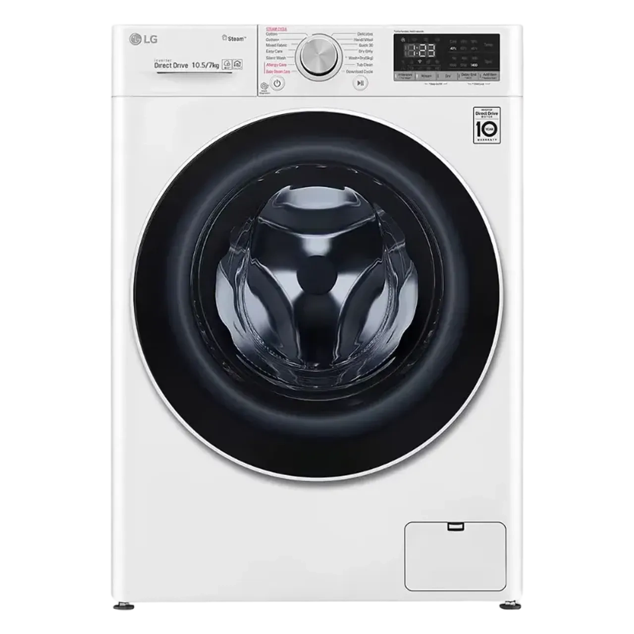 LG Front Load Washer & Dryer 10.5 Kg/7 Kg Direct Drive Motor 1400 RPM 14 Programs, White