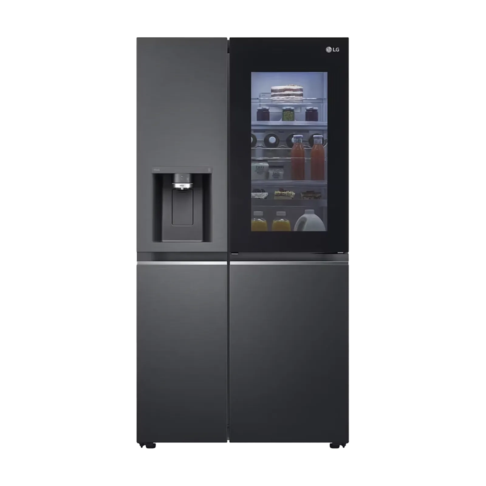 LG Instaview Double Door Fridge, 617L, Black Gr-X267Cqes