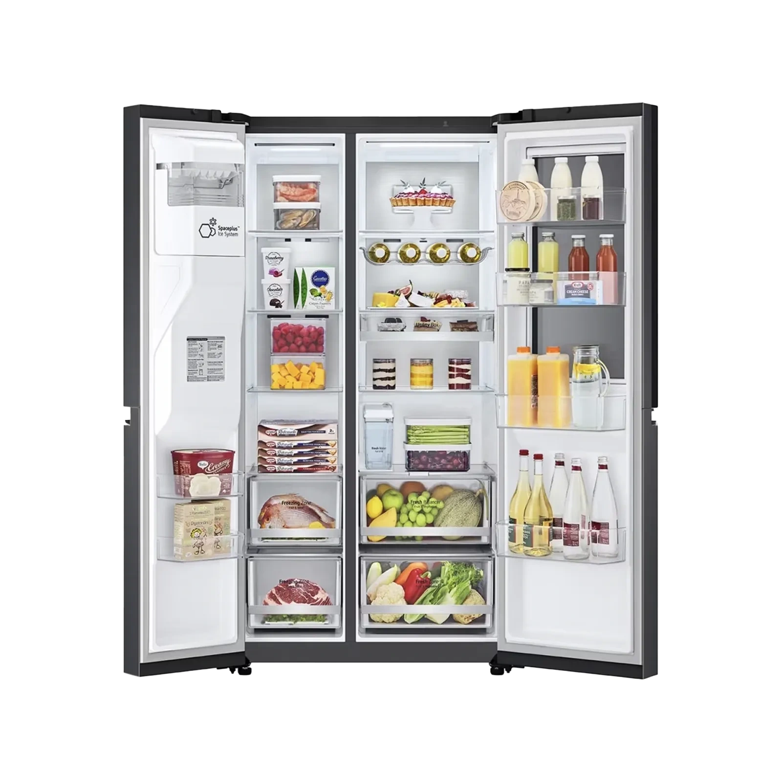 LG Instaview Double Door Fridge, 617L, Black Gr-X267Cqes