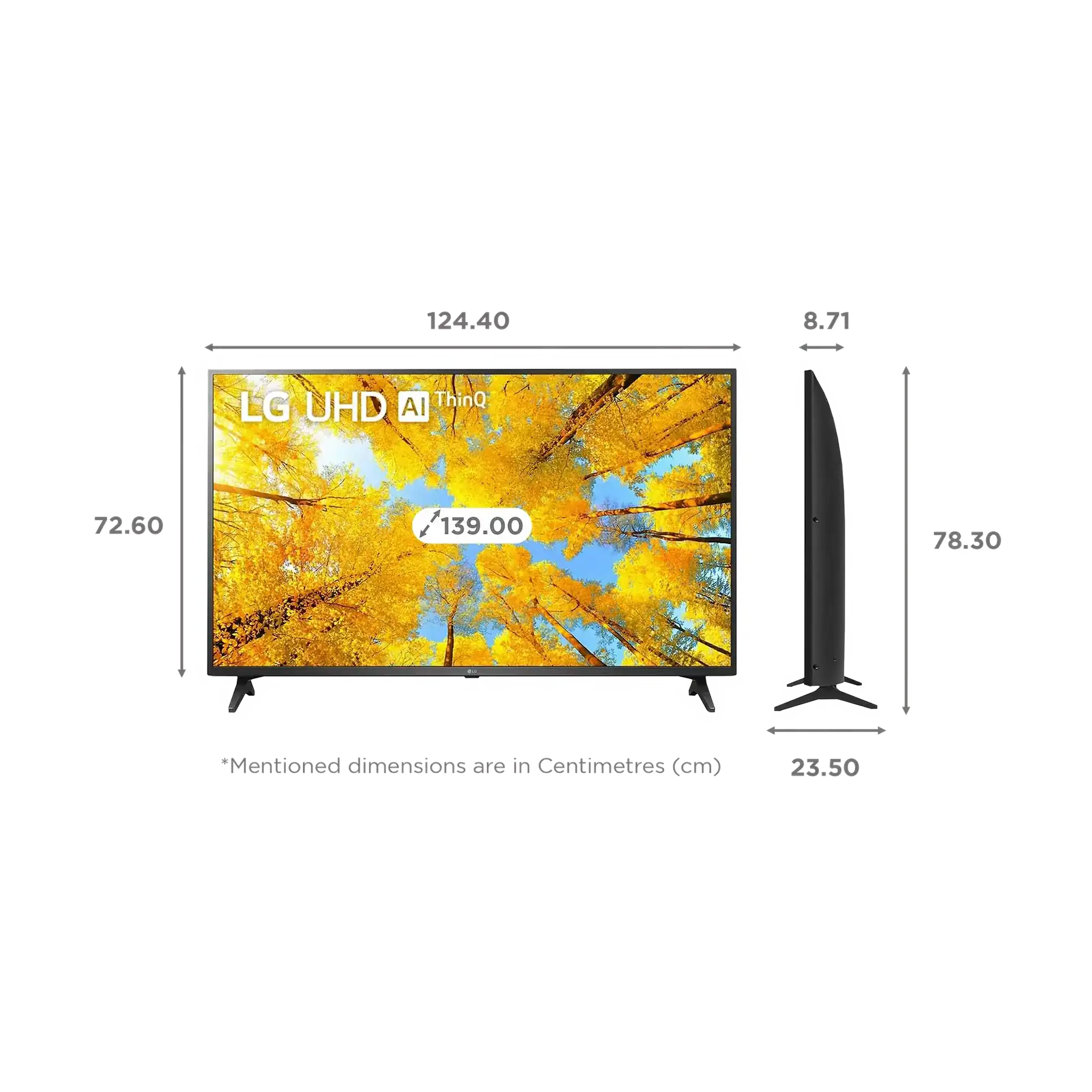 LG TV 55UQ75, 55 Inch 4K UHD Smart TV 2022